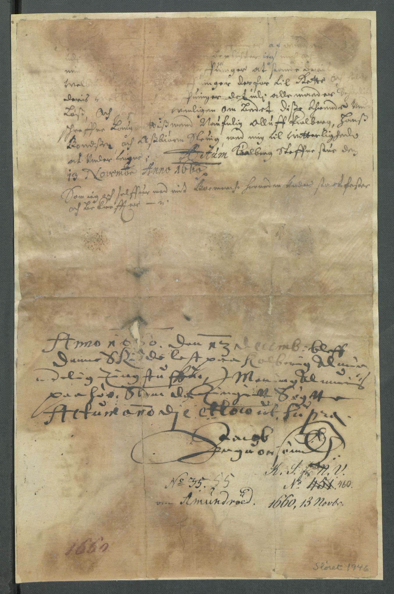 Riksarkivets diplomsamling, AV/RA-EA-5965/F02/L0168: Dokumenter, 1658-1660, p. 181