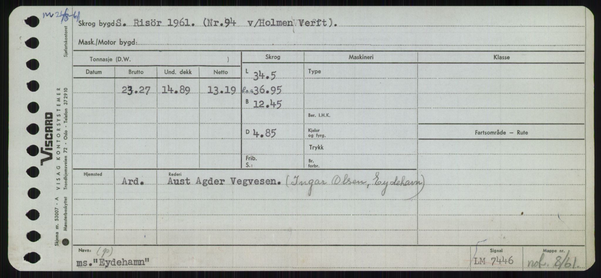 Sjøfartsdirektoratet med forløpere, Skipsmålingen, AV/RA-S-1627/H/Ha/L0002/0001: Fartøy, Eik-Hill / Fartøy, Eik-F, p. 253