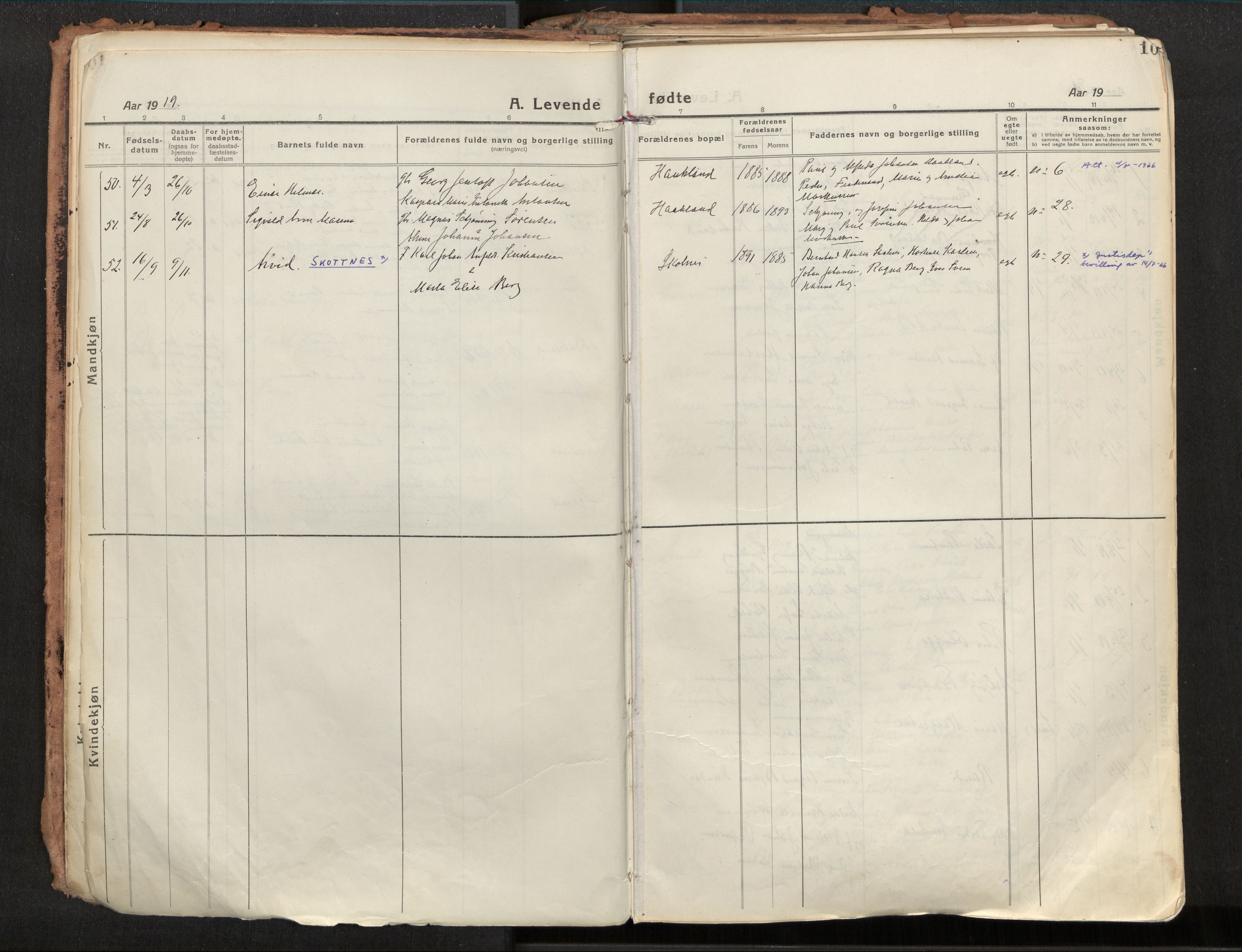 Ministerialprotokoller, klokkerbøker og fødselsregistre - Nordland, AV/SAT-A-1459/881/L1160: Parish register (official) no. 881A13, 1919-1937, p. 10