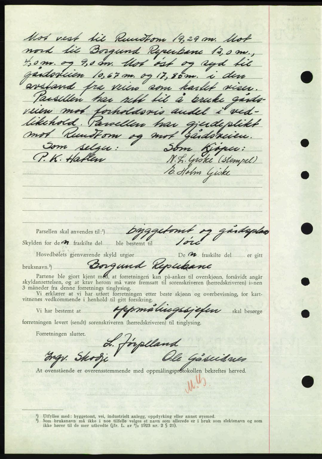 Nordre Sunnmøre sorenskriveri, AV/SAT-A-0006/1/2/2C/2Ca: Mortgage book no. A24, 1947-1947, Diary no: : 964/1947