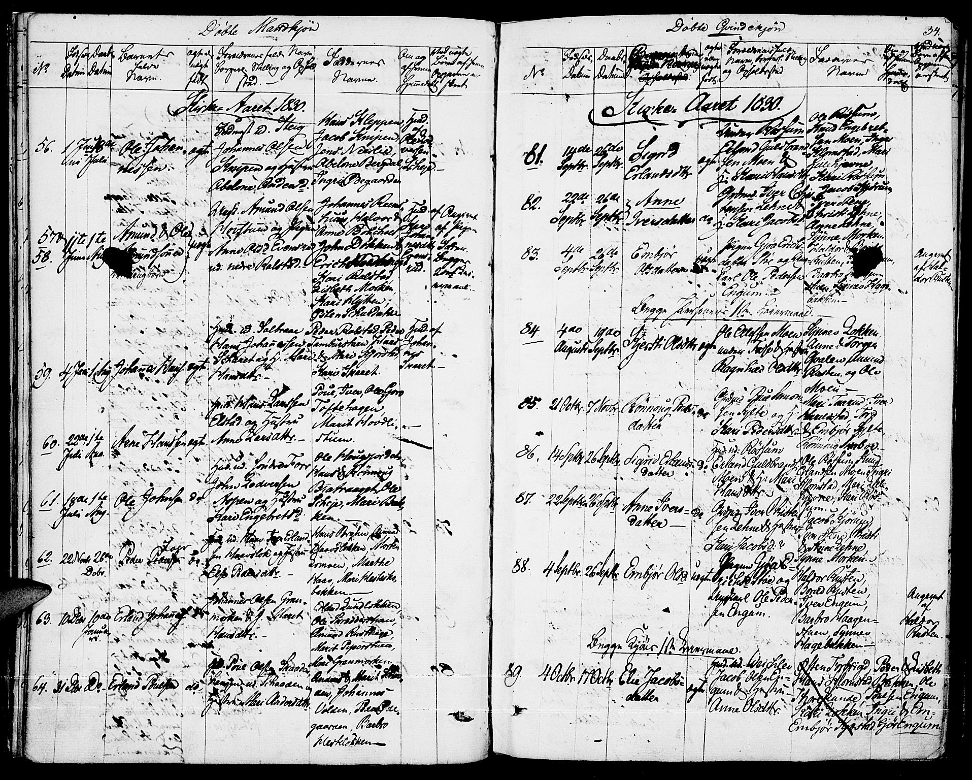 Fron prestekontor, AV/SAH-PREST-078/H/Ha/Haa/L0003: Parish register (official) no. 3, 1828-1838, p. 34