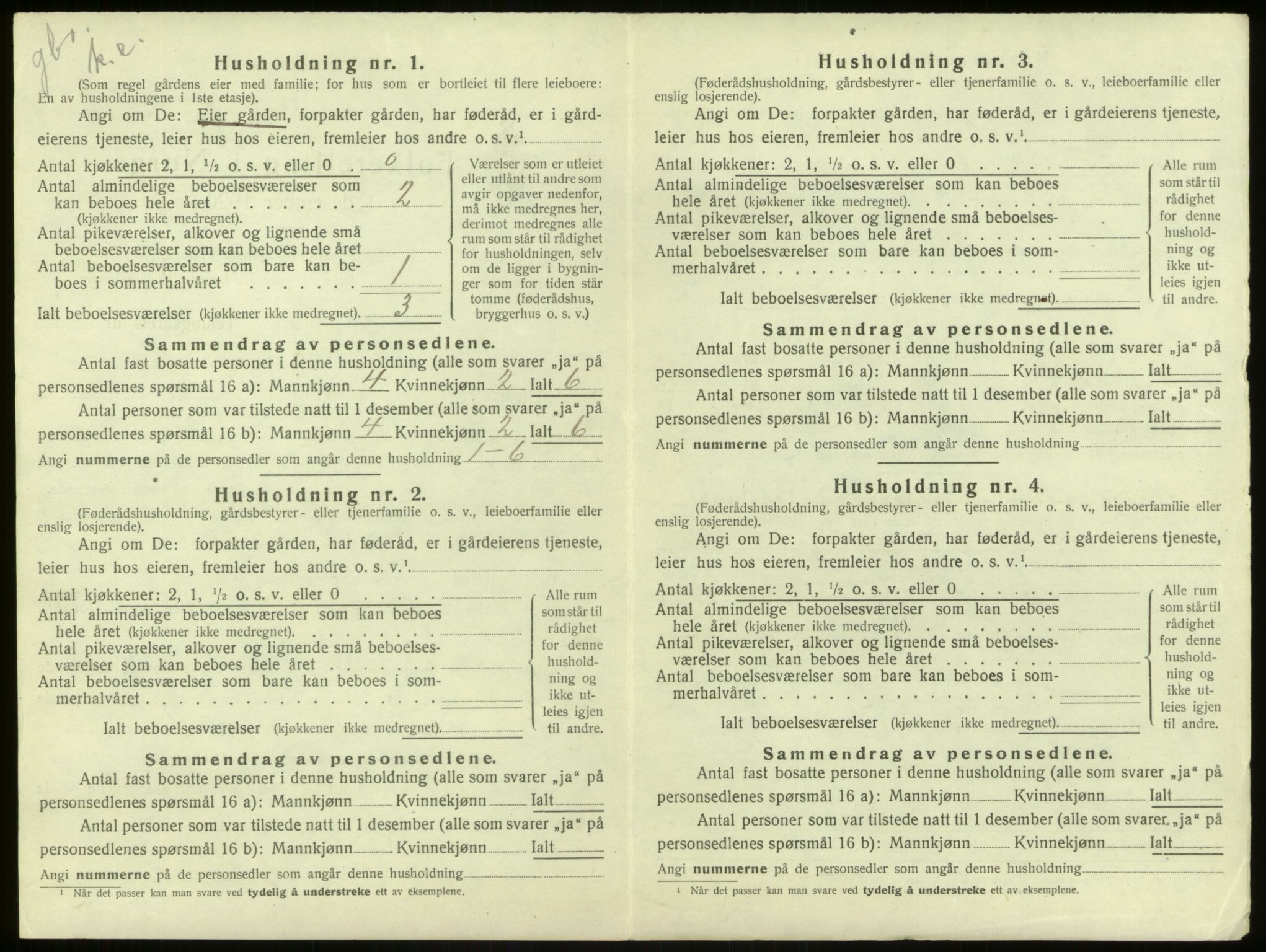 SAB, 1920 census for Aurland, 1920, p. 401