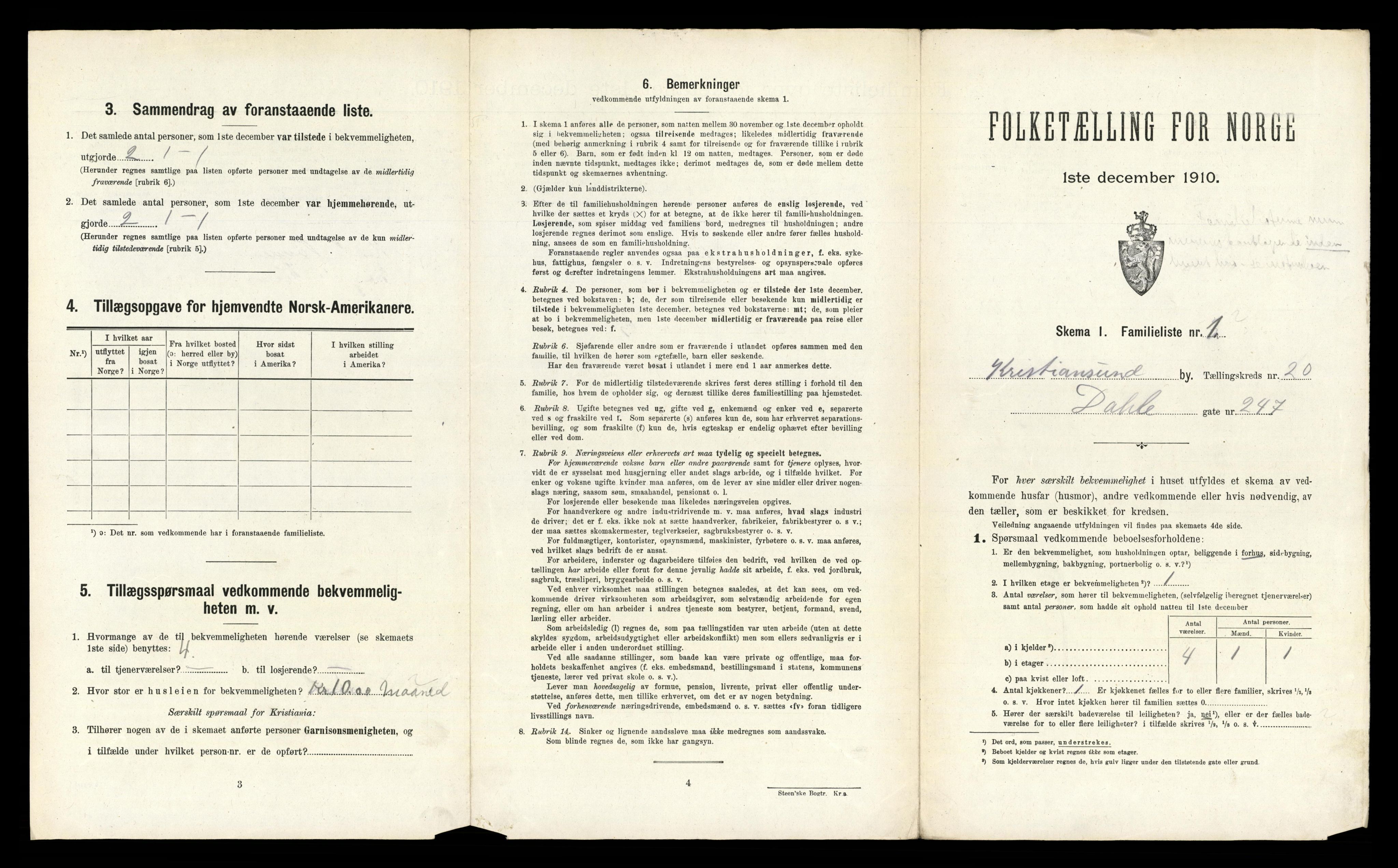 RA, 1910 census for Kristiansund, 1910, p. 7225