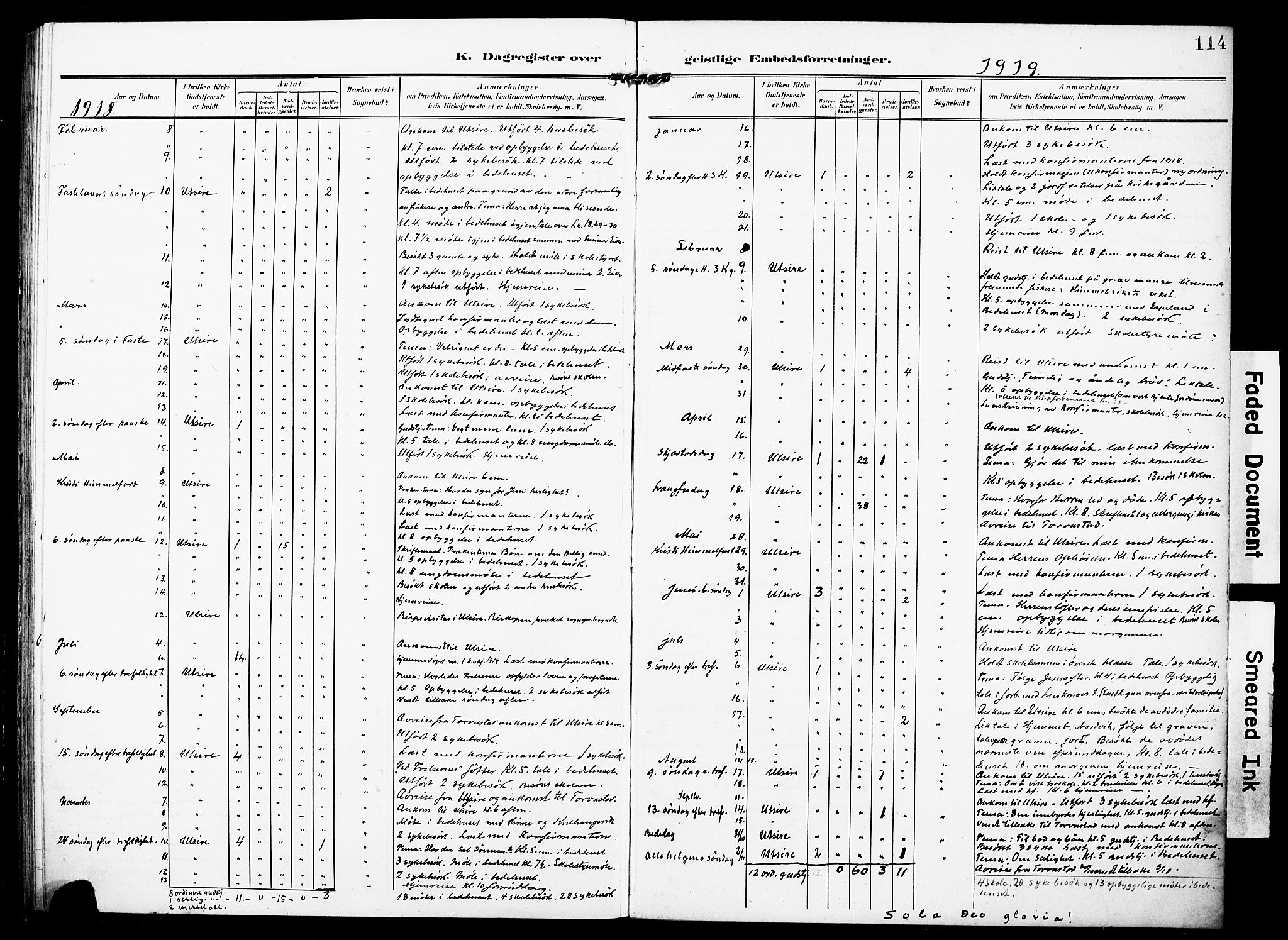 Torvastad sokneprestkontor, SAST/A -101857/H/Ha/Haa/L0018: Parish register (official) no. A 17, 1903-1925, p. 114