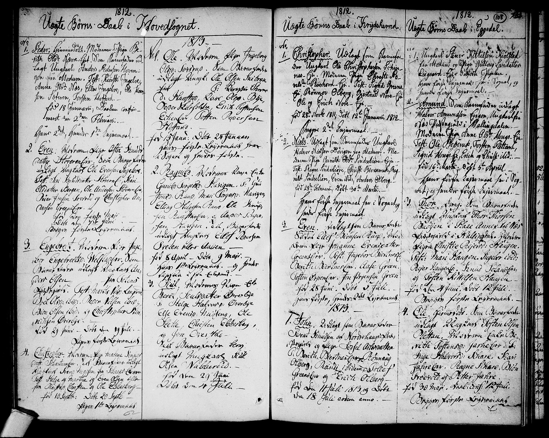 Sigdal kirkebøker, SAKO/A-245/F/Fa/L0004: Parish register (official) no. I 4, 1812-1815, p. 108