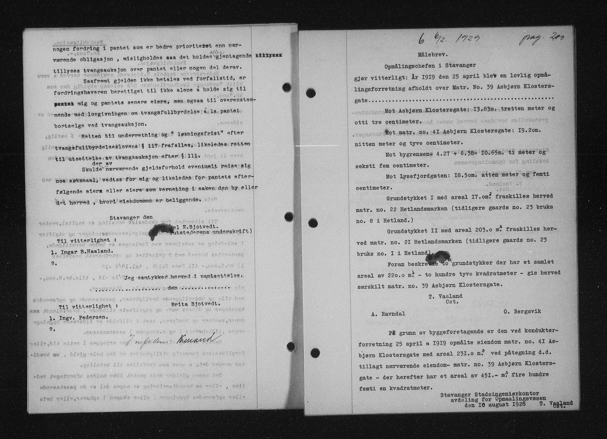 Stavanger byfogd, AV/SAST-A-101408/001/4/41/410/410BB/L0055: Mortgage book no. 43, 1928-1929, Deed date: 06.02.1929