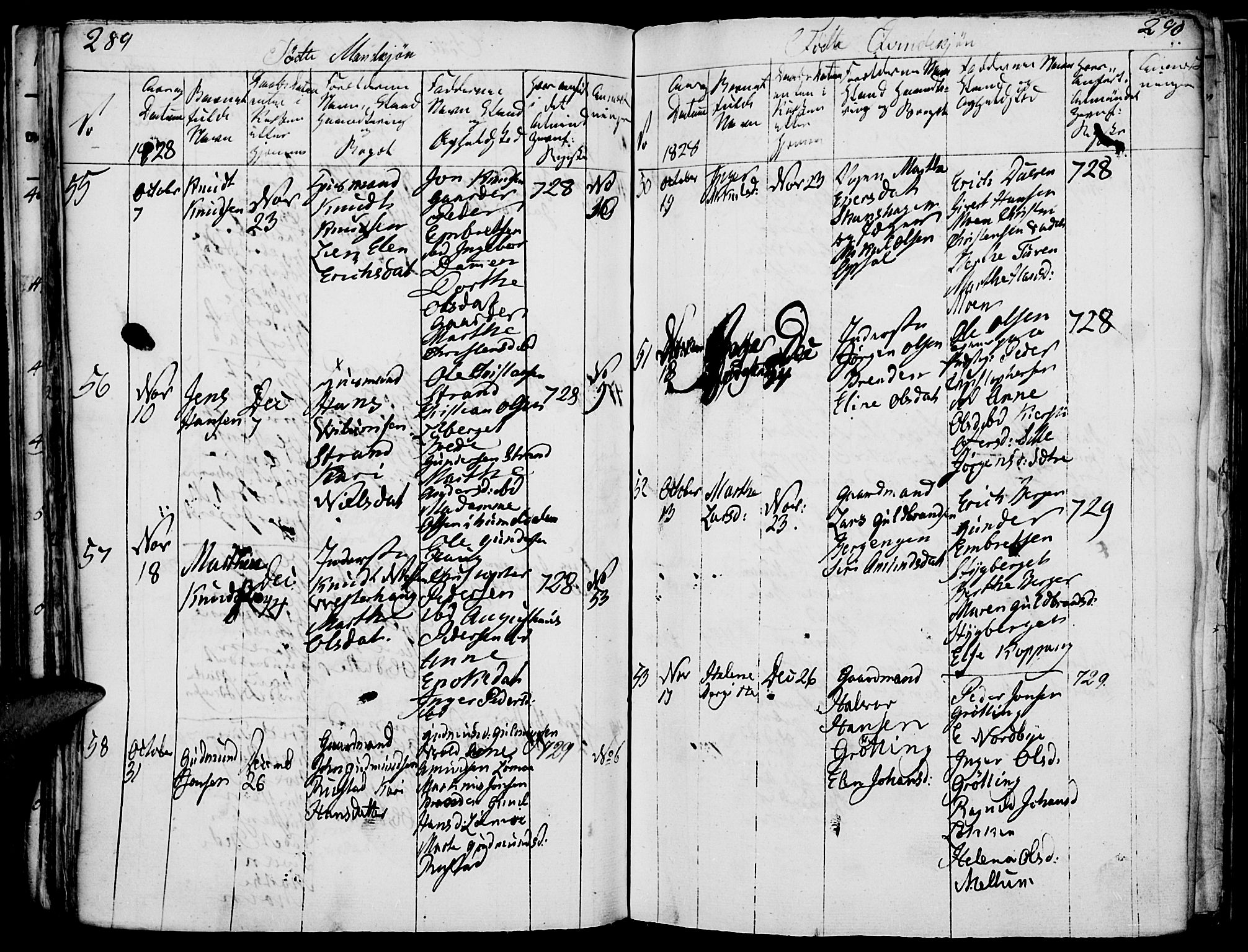 Elverum prestekontor, AV/SAH-PREST-044/H/Ha/Haa/L0007: Parish register (official) no. 7, 1815-1830, p. 289-290