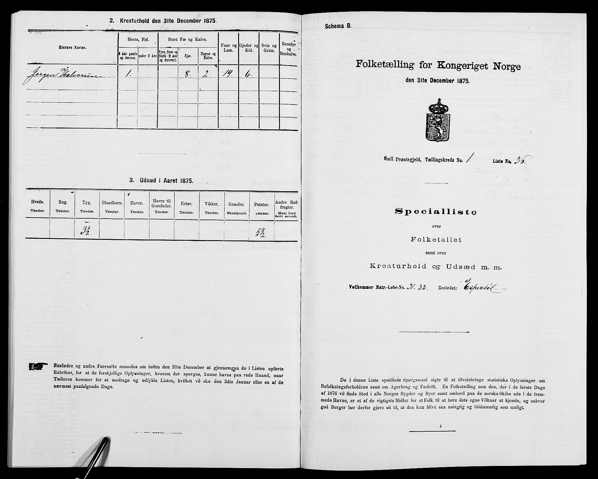 SAK, 1875 census for 0929P Åmli, 1875, p. 112