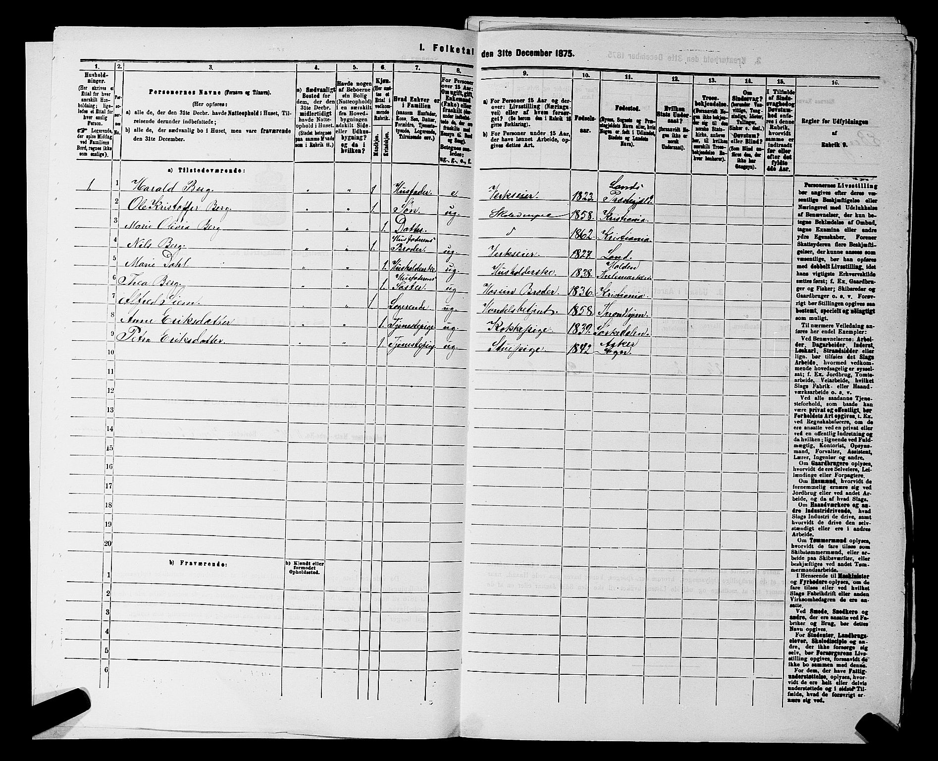 RA, 1875 census for 0220P Asker, 1875, p. 1386