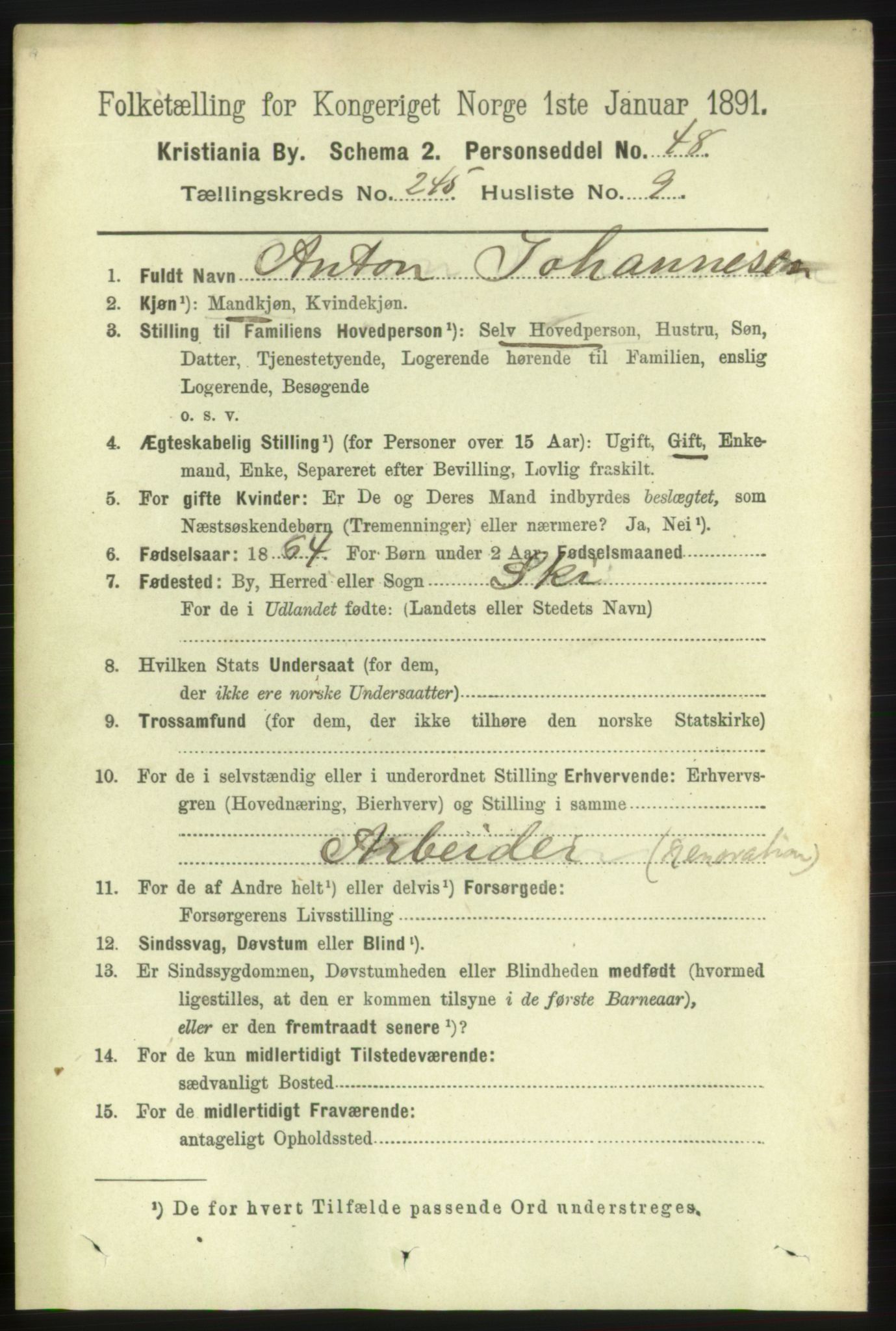 RA, 1891 census for 0301 Kristiania, 1891, p. 149614