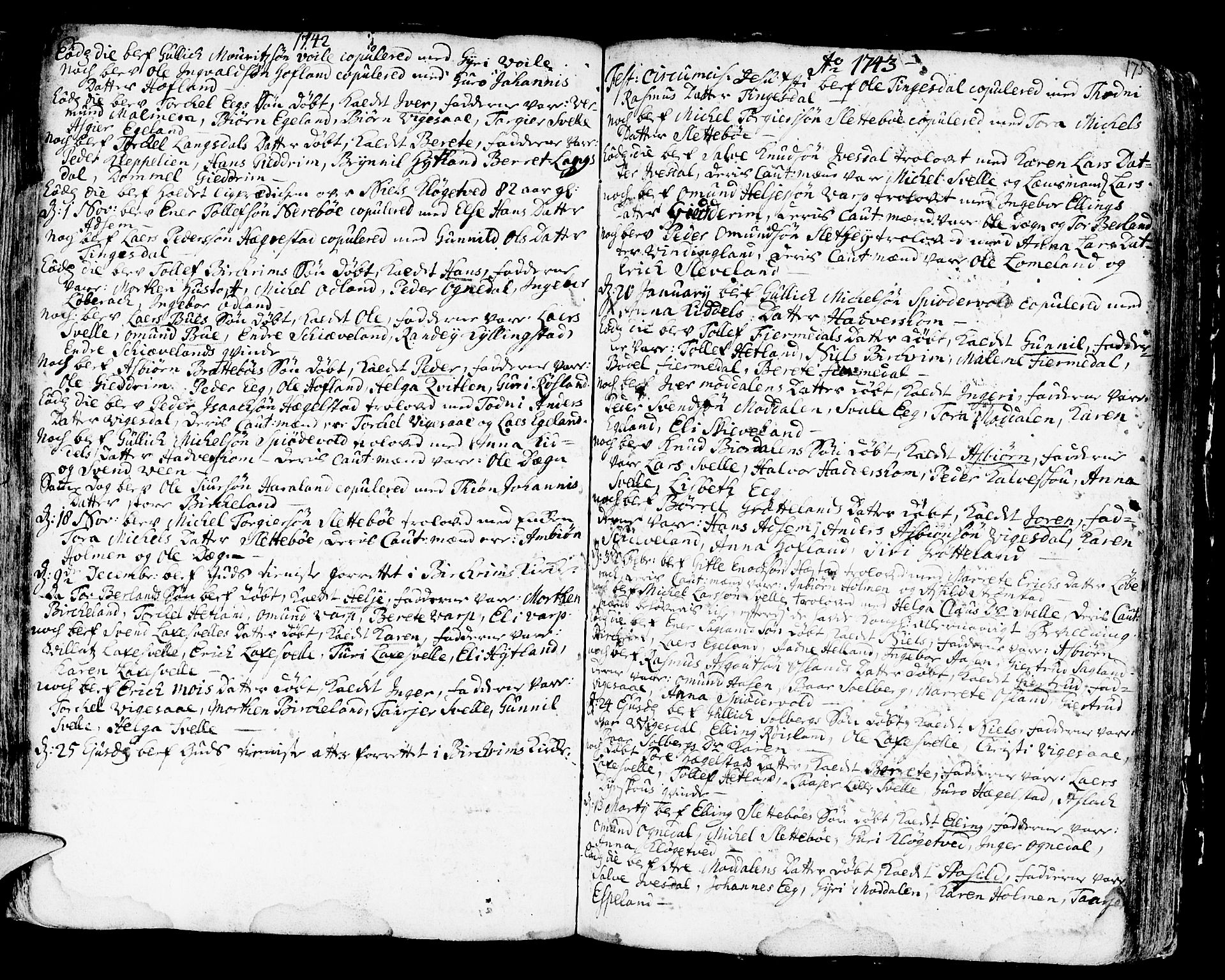 Helleland sokneprestkontor, SAST/A-101810: Parish register (official) no. A 1 /2, 1713-1761, p. 175