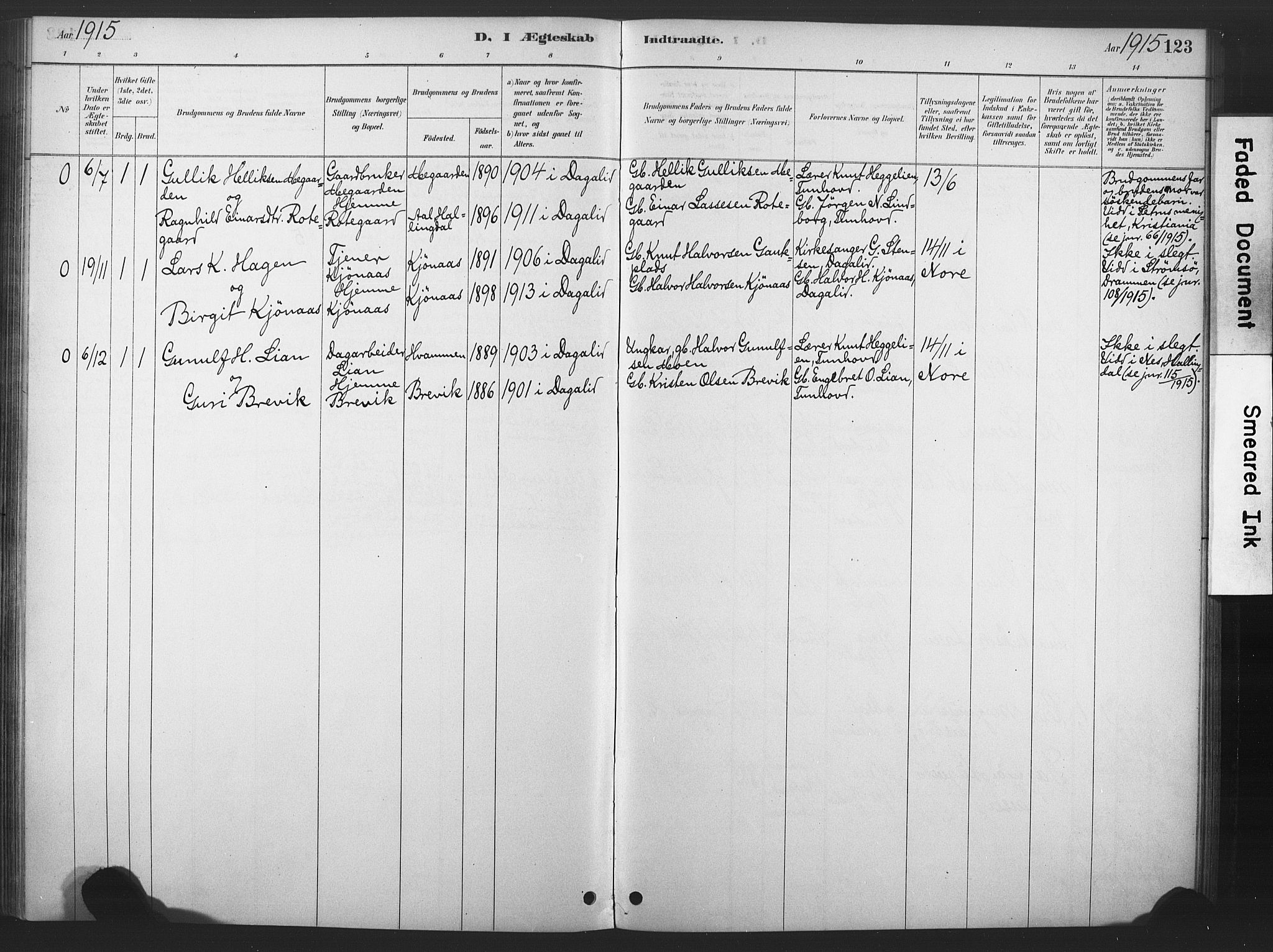 Nore kirkebøker, SAKO/A-238/F/Fd/L0001: Parish register (official) no. IV 1, 1878-1918, p. 123