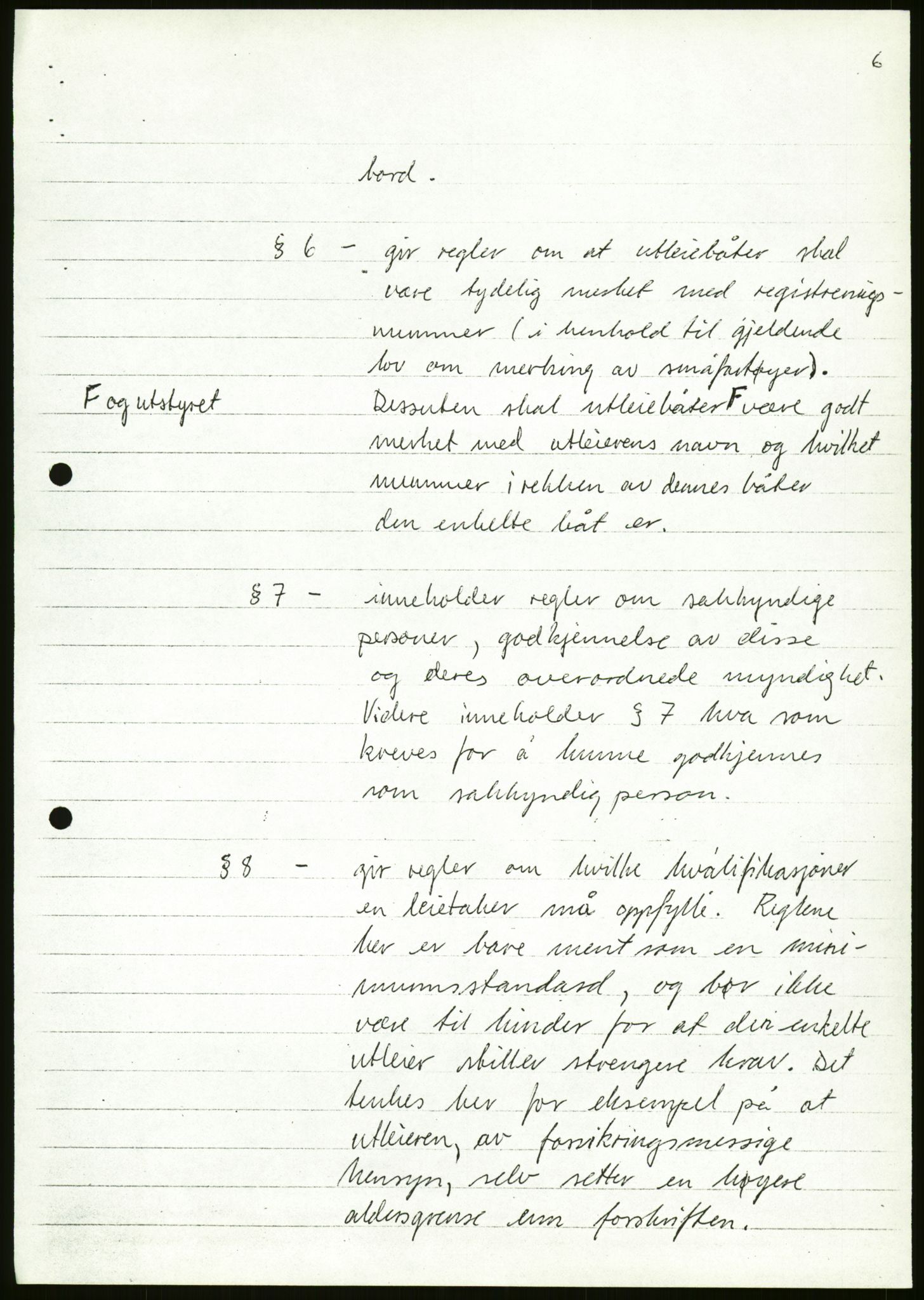 Sjøfartsdirektoratet med forløpere, generelt arkiv, AV/RA-S-1407/D/Du/Duc/L0642/0001: Skipskontrollen - Forskrifter / Forskrift om utleiebåter (2 mapper), 1978-1987, p. 185