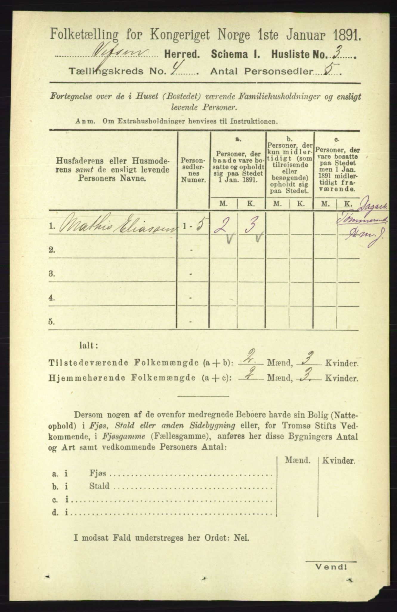 RA, 1891 census for 1824 Vefsn, 1891, p. 1565