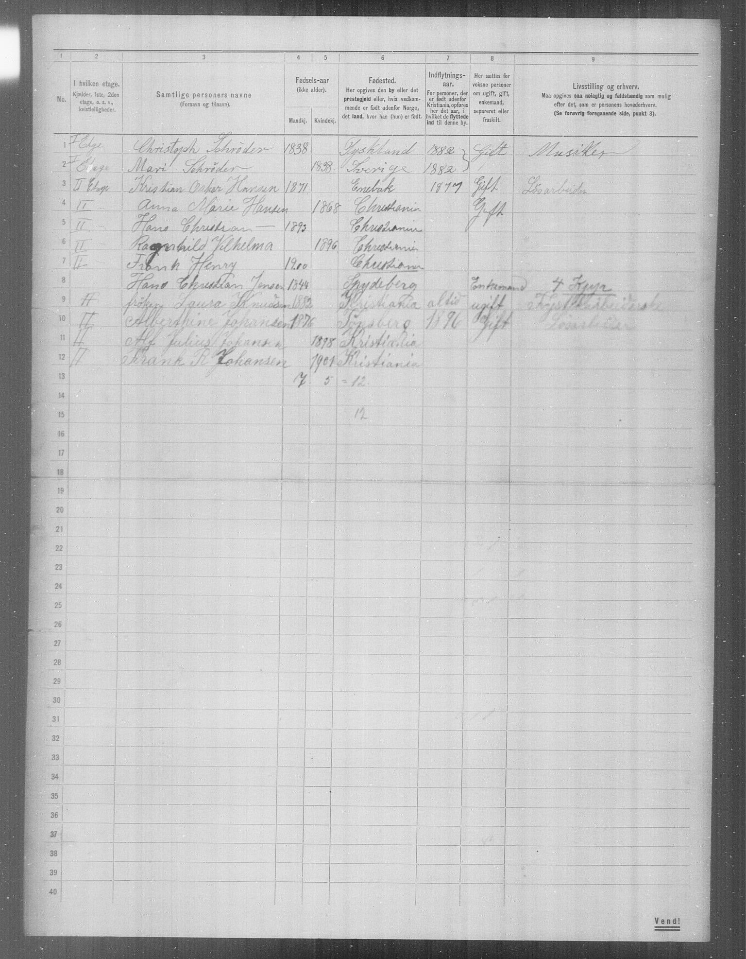 OBA, Municipal Census 1904 for Kristiania, 1904, p. 24154