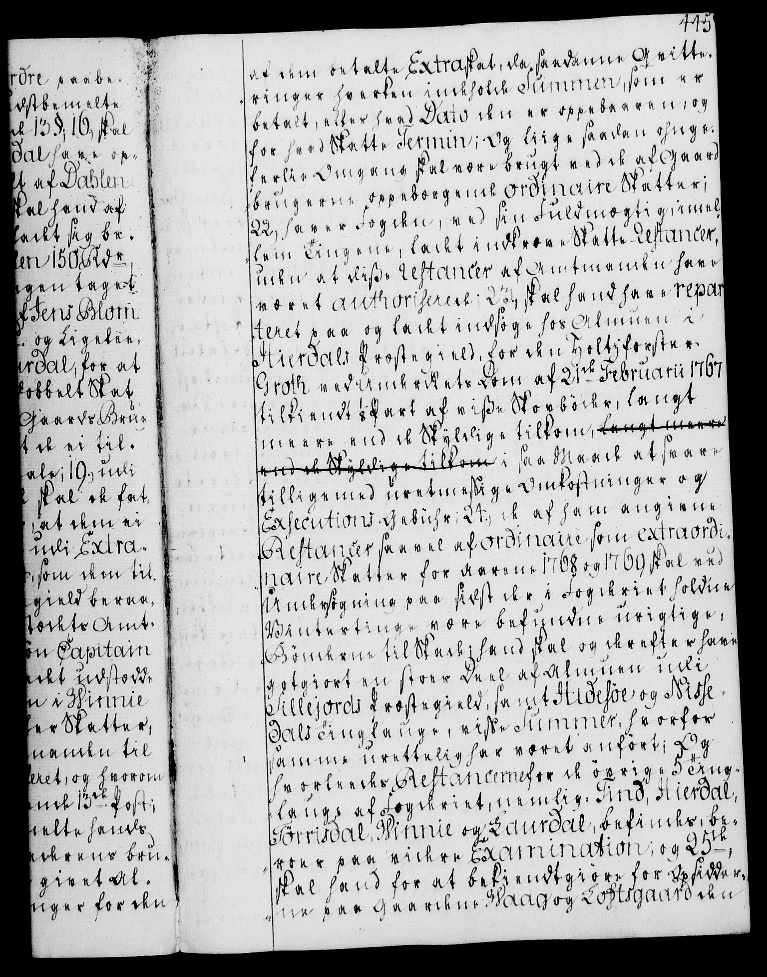 Rentekammeret, Kammerkanselliet, AV/RA-EA-3111/G/Gg/Gga/L0008: Norsk ekspedisjonsprotokoll med register (merket RK 53.8), 1768-1771, p. 445