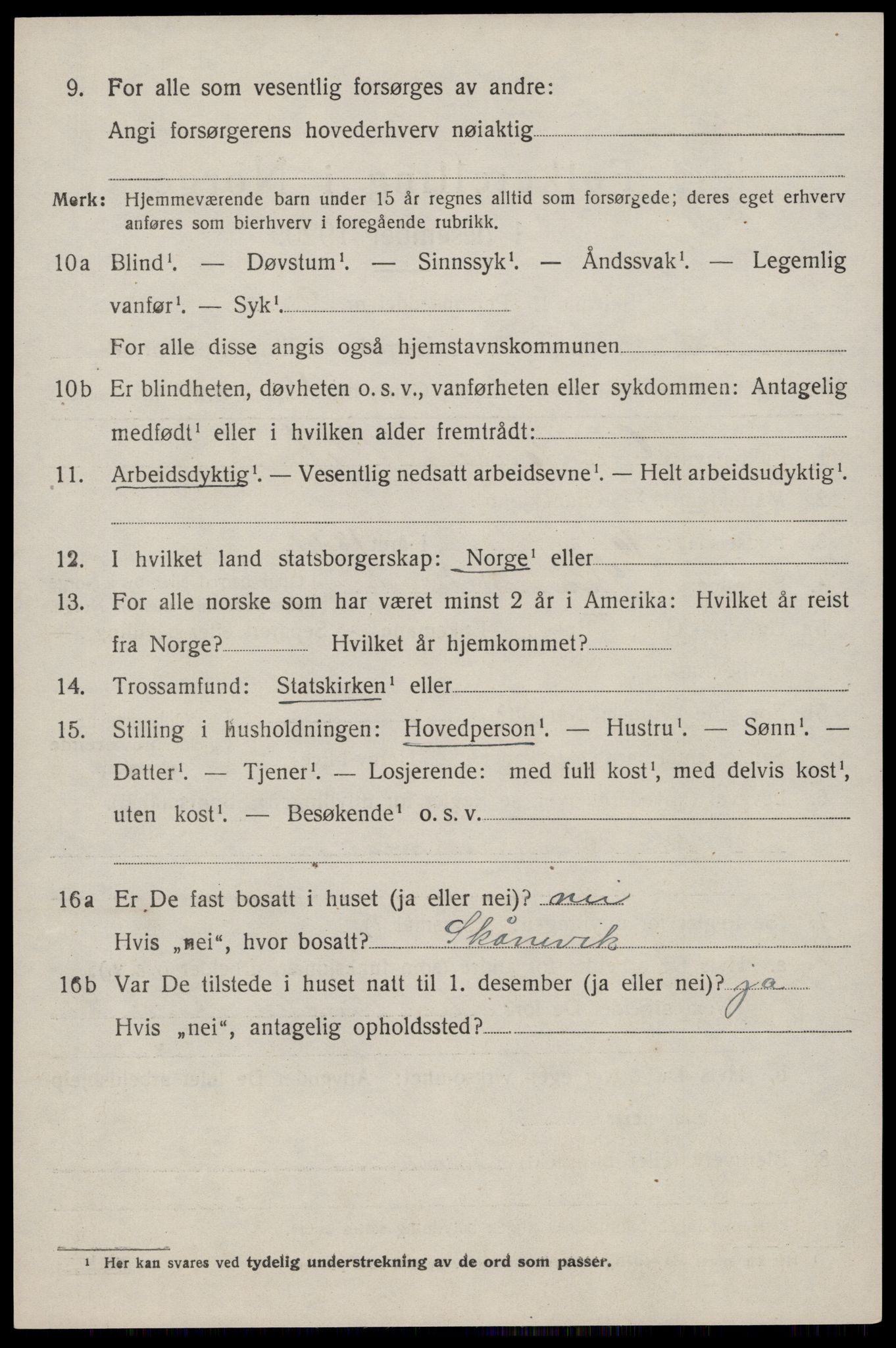 SAST, 1920 census for Torvastad, 1920, p. 4935