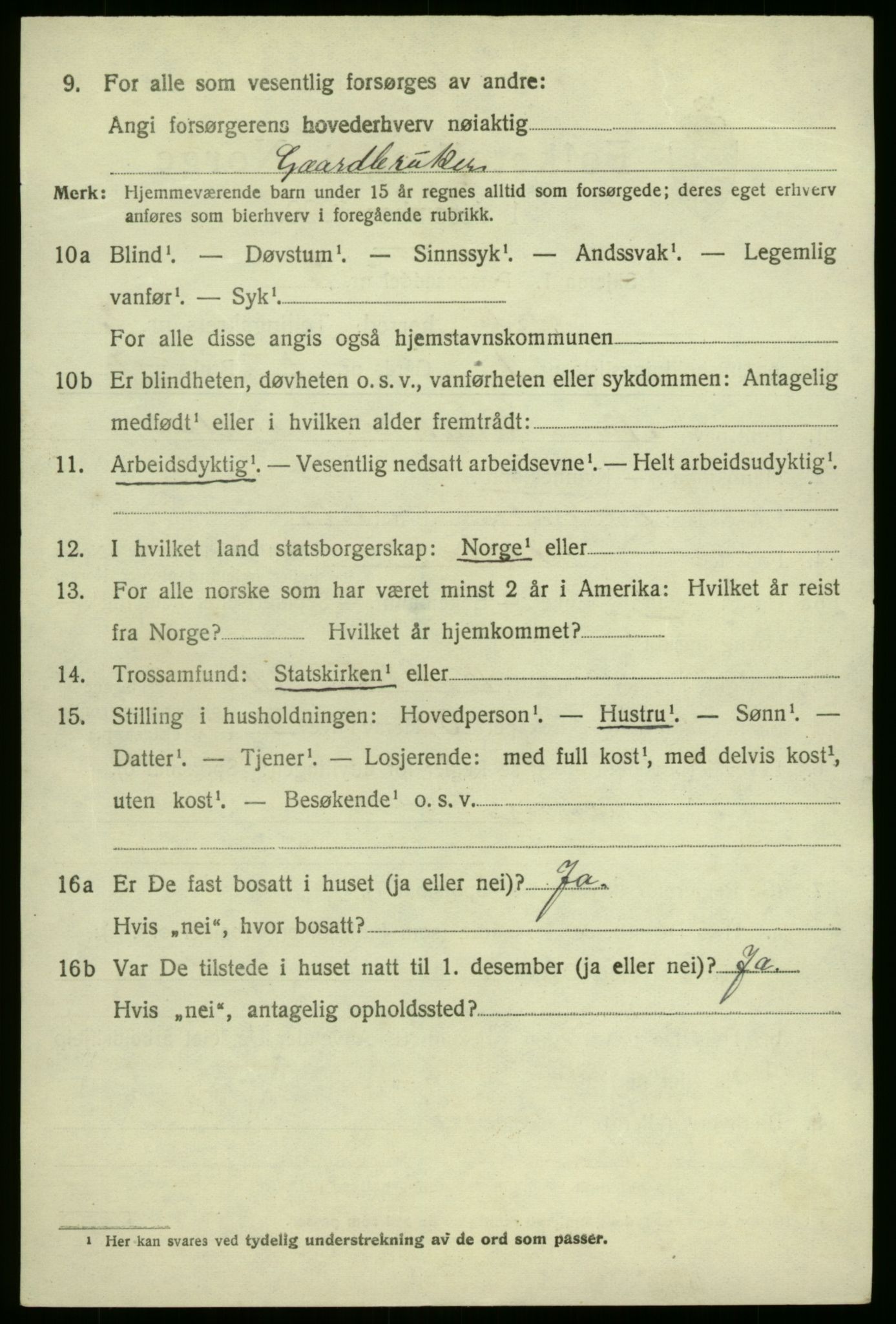 SAB, 1920 census for Førde, 1920, p. 1419