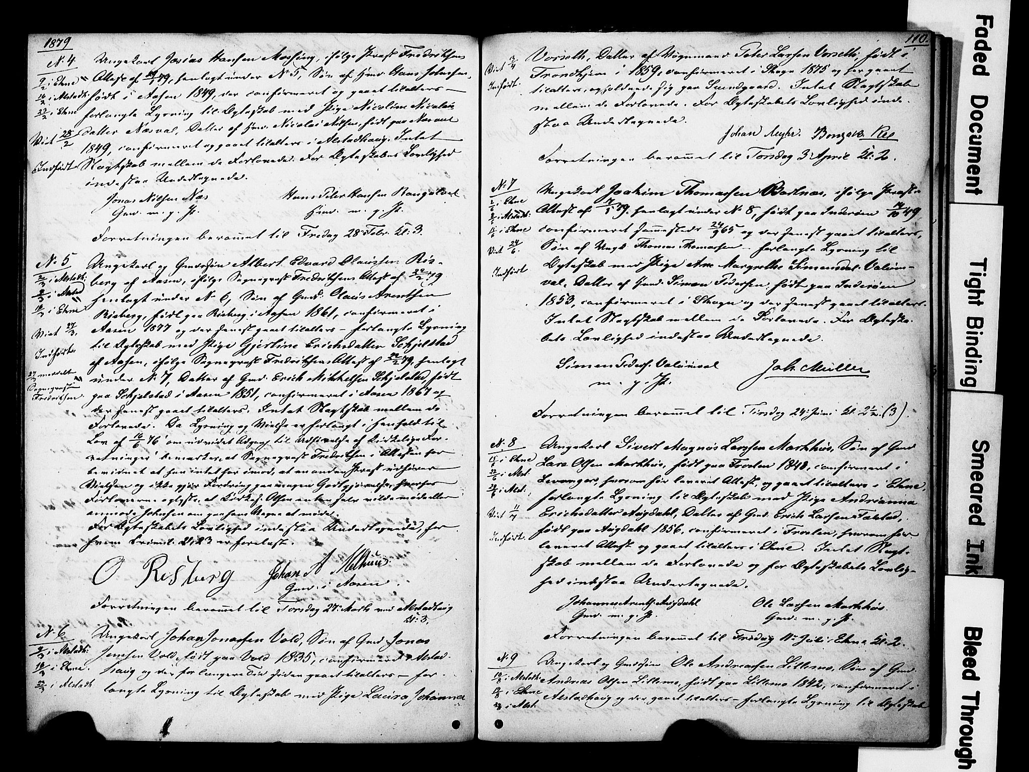 Ministerialprotokoller, klokkerbøker og fødselsregistre - Nord-Trøndelag, SAT/A-1458/717/L0161: Best man's statements no. 717A11, 1850-1895, p. 110