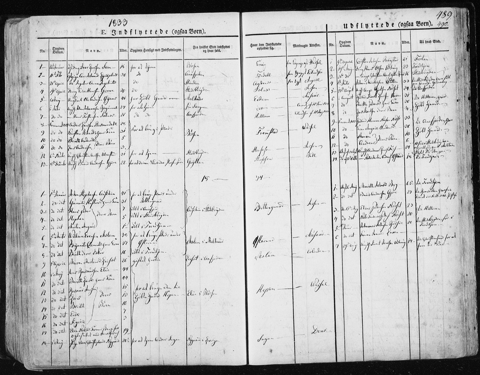 Ministerialprotokoller, klokkerbøker og fødselsregistre - Sør-Trøndelag, SAT/A-1456/659/L0735: Parish register (official) no. 659A05, 1826-1841, p. 489