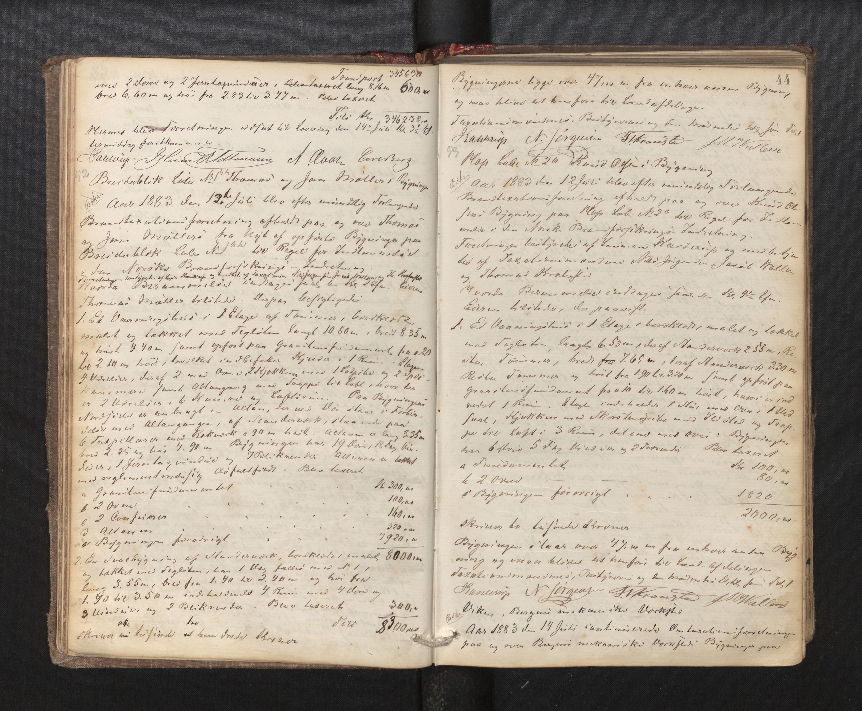 Lensmannen i Årstad, AV/SAB-A-36201/0012/L0007: Branntakstprotokoll, 1882-1889, p. 44