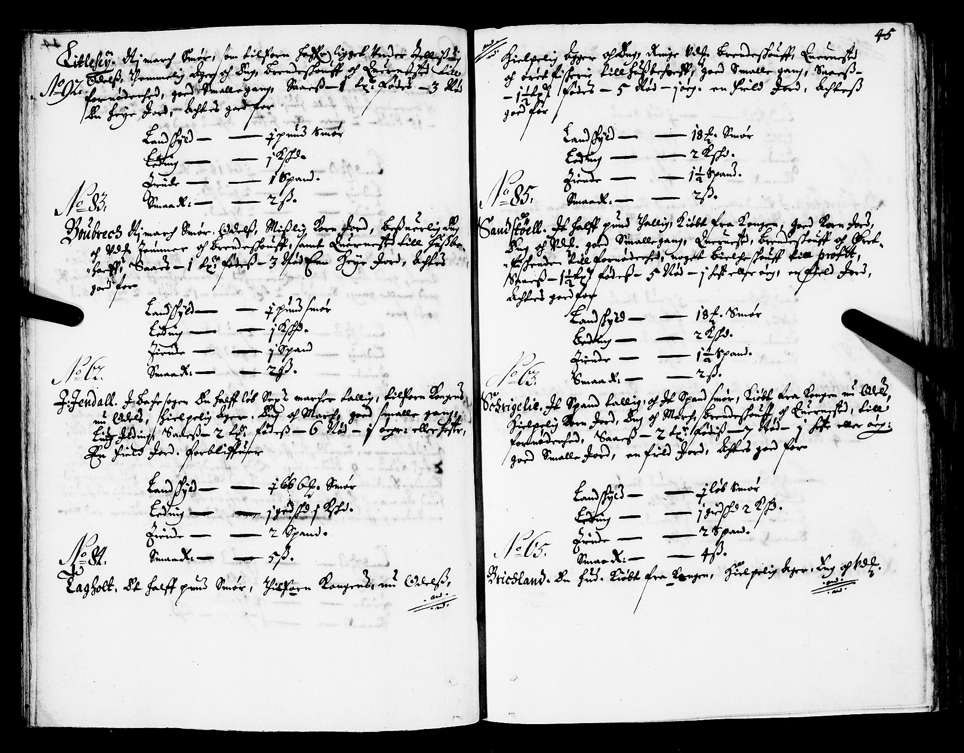 Rentekammeret inntil 1814, Realistisk ordnet avdeling, AV/RA-EA-4070/N/Nb/Nba/L0032: Jæren og Dalane fogderi, 1668, p. 44b-45a