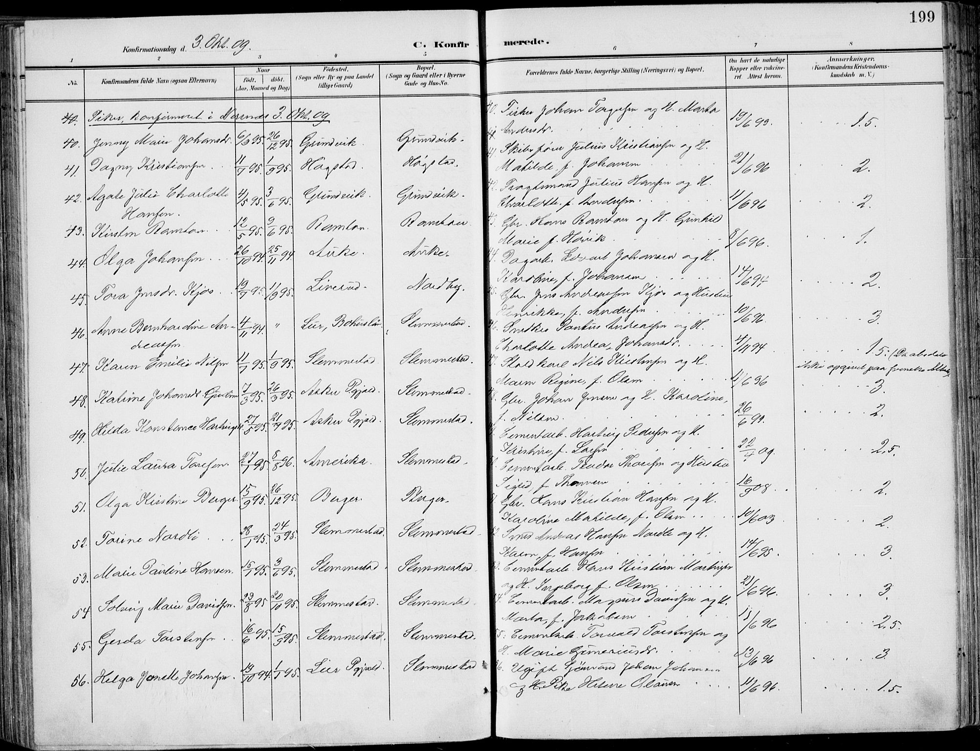 Røyken kirkebøker, SAKO/A-241/F/Fa/L0009: Parish register (official) no. 9, 1898-1911, p. 199