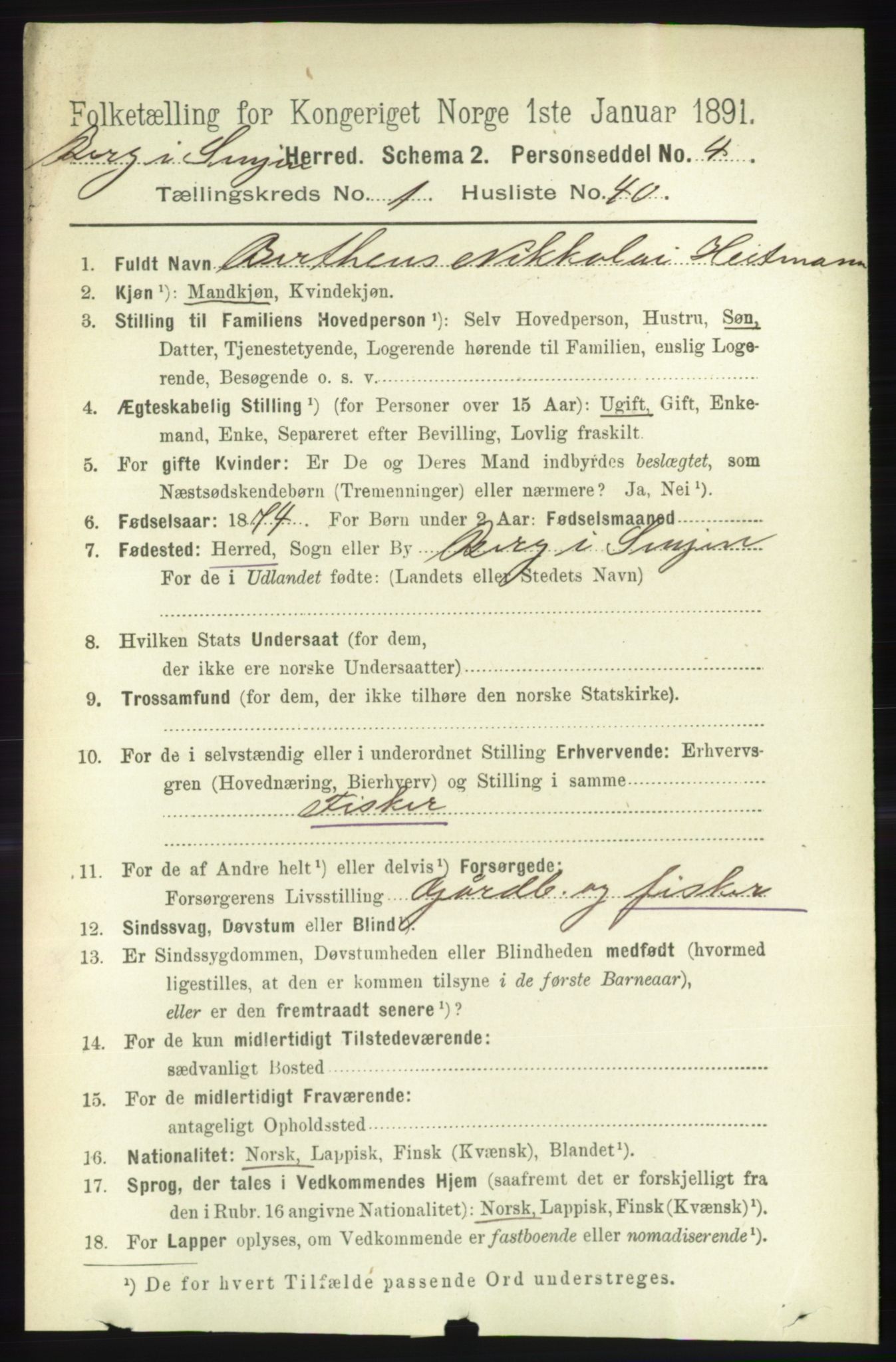 RA, 1891 census for 1929 Berg, 1891, p. 316