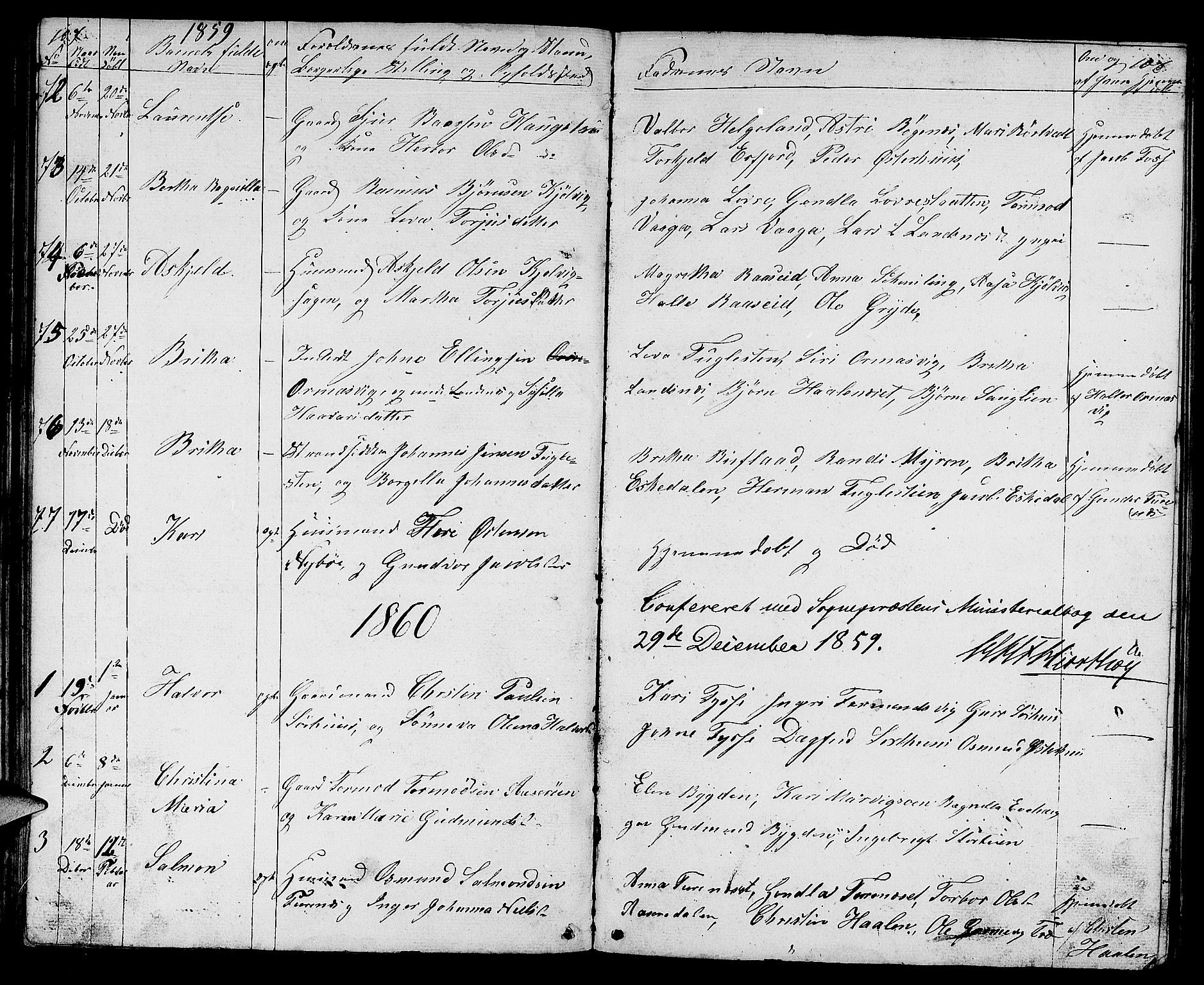 Jelsa sokneprestkontor, SAST/A-101842/01/V: Parish register (copy) no. B 2, 1852-1863, p. 107-108