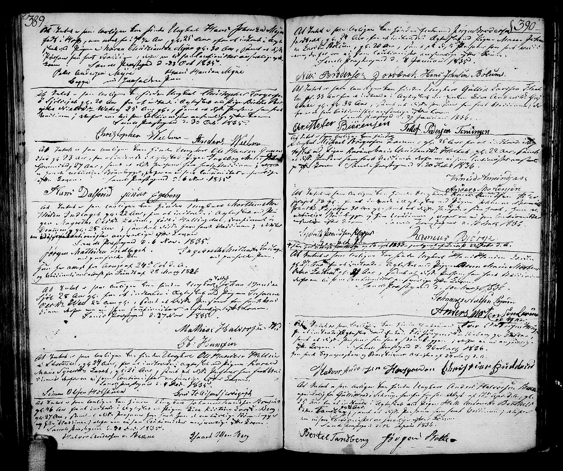 Sande Kirkebøker, SAKO/A-53/F/Fa/L0002: Parish register (official) no. 2, 1804-1814, p. 389-390