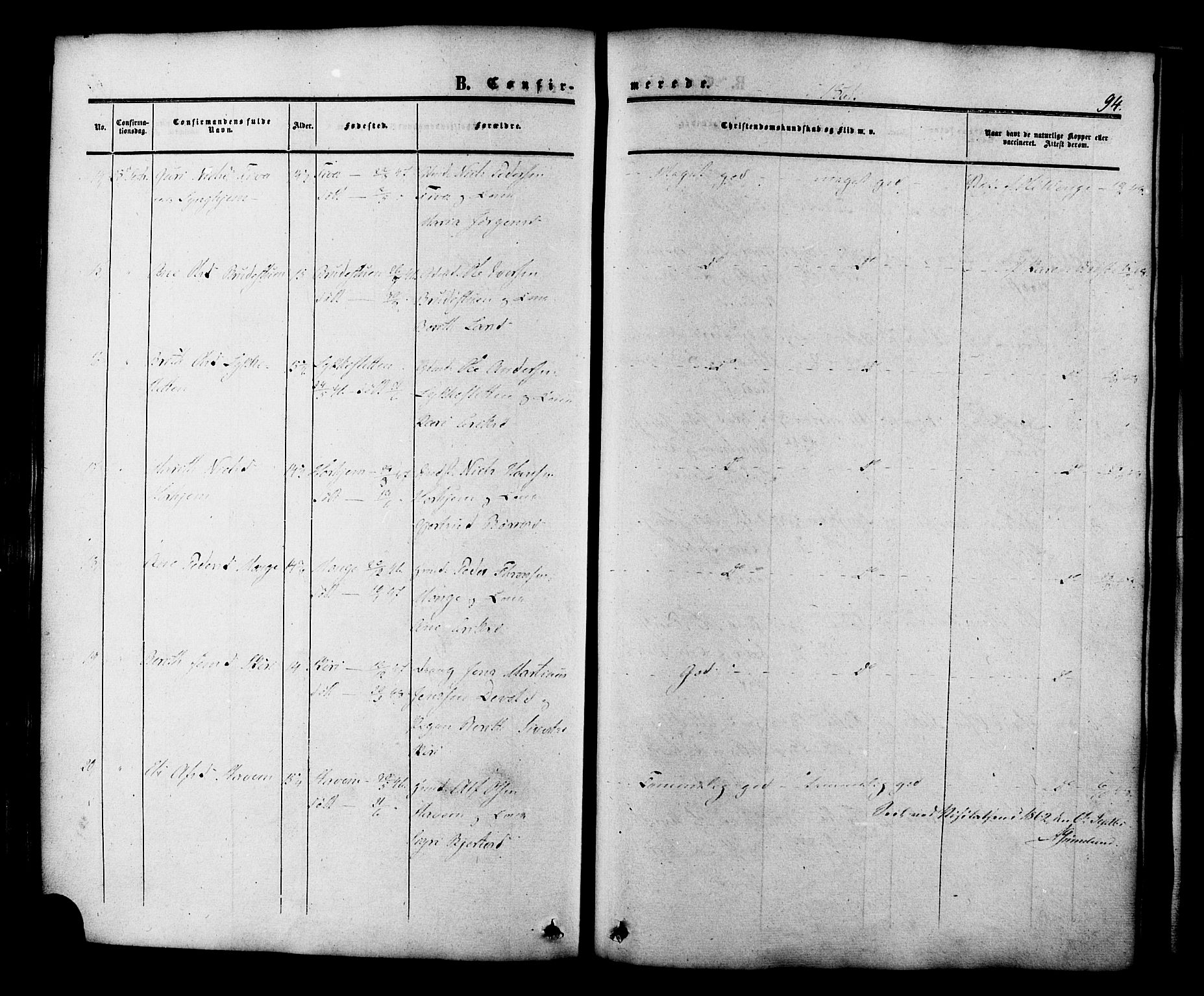 Ministerialprotokoller, klokkerbøker og fødselsregistre - Møre og Romsdal, AV/SAT-A-1454/546/L0594: Parish register (official) no. 546A02, 1854-1882, p. 94