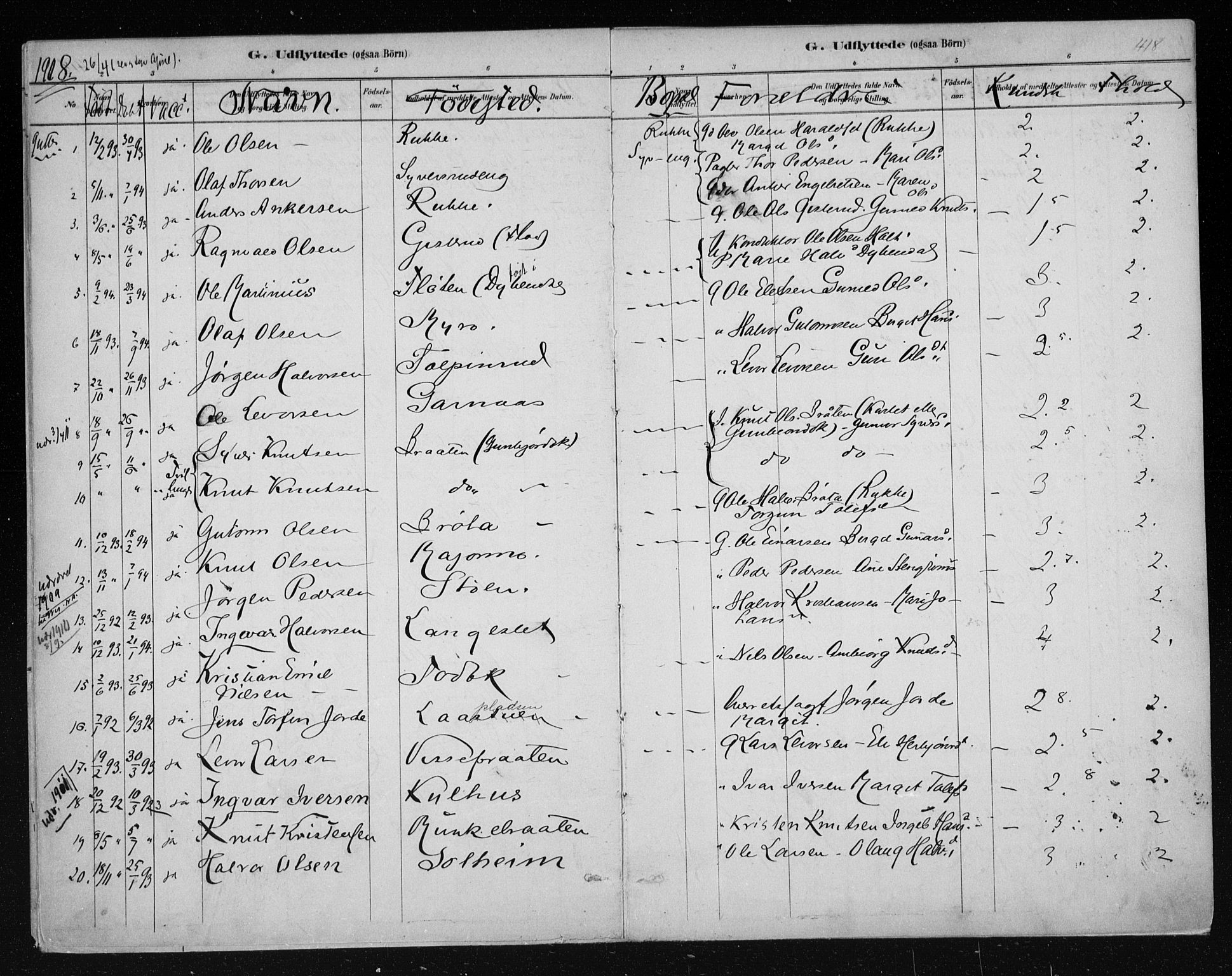 Nes kirkebøker, AV/SAKO-A-236/F/Fa/L0011: Parish register (official) no. 11, 1881-1912, p. 418