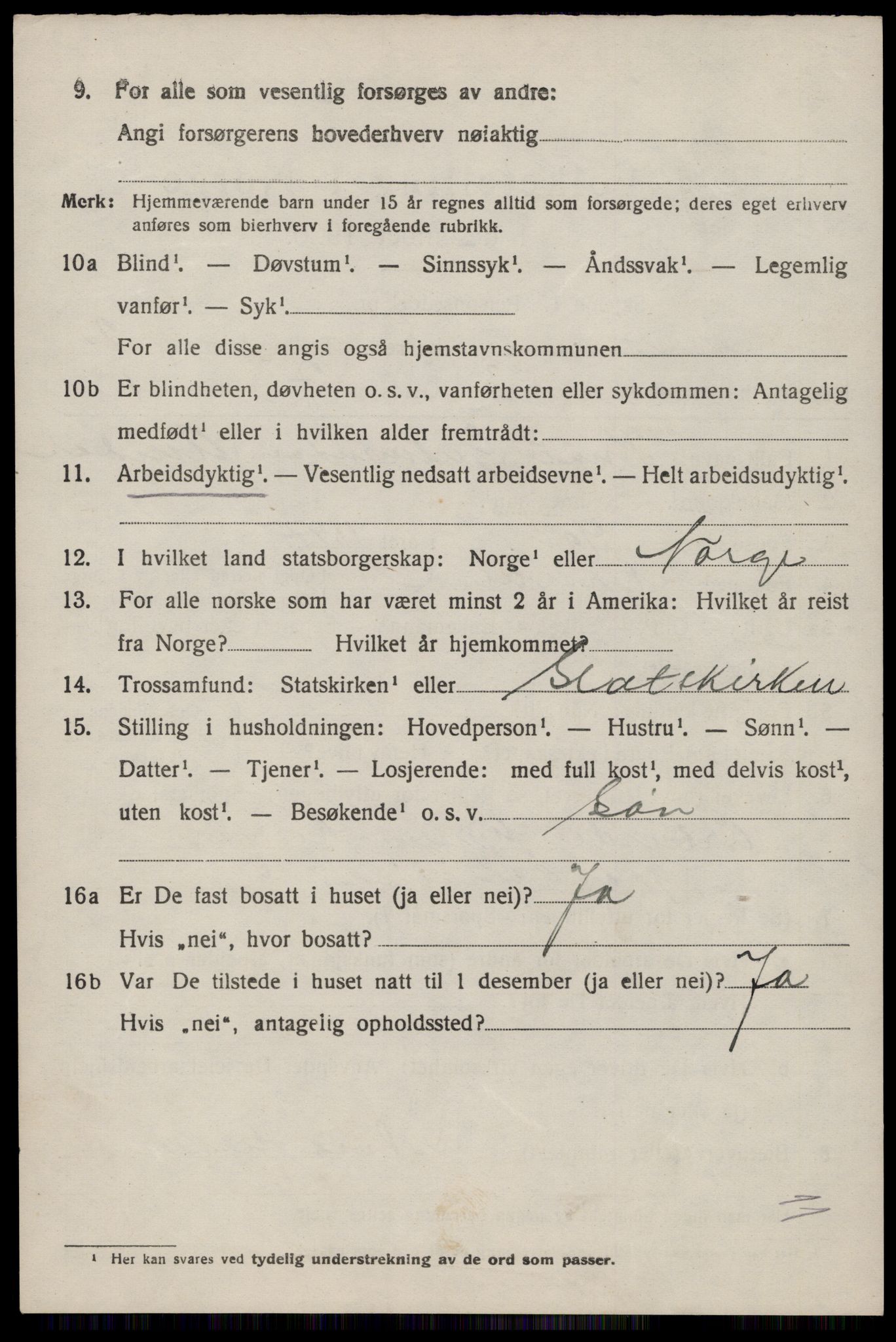 SAST, 1920 census for Nedstrand, 1920, p. 1004