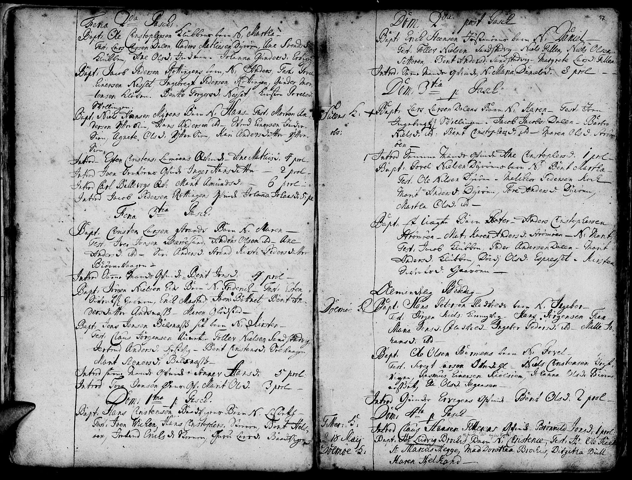 Ministerialprotokoller, klokkerbøker og fødselsregistre - Sør-Trøndelag, SAT/A-1456/634/L0525: Parish register (official) no. 634A01, 1736-1775, p. 17