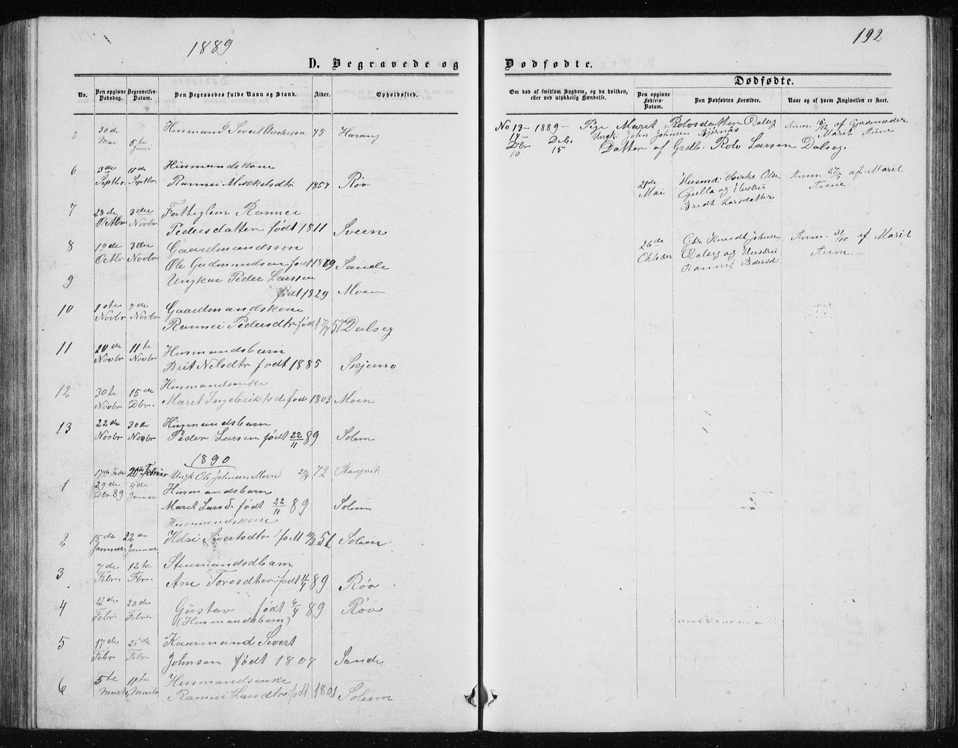 Ministerialprotokoller, klokkerbøker og fødselsregistre - Møre og Romsdal, AV/SAT-A-1454/597/L1064: Parish register (copy) no. 597C01, 1866-1898, p. 192