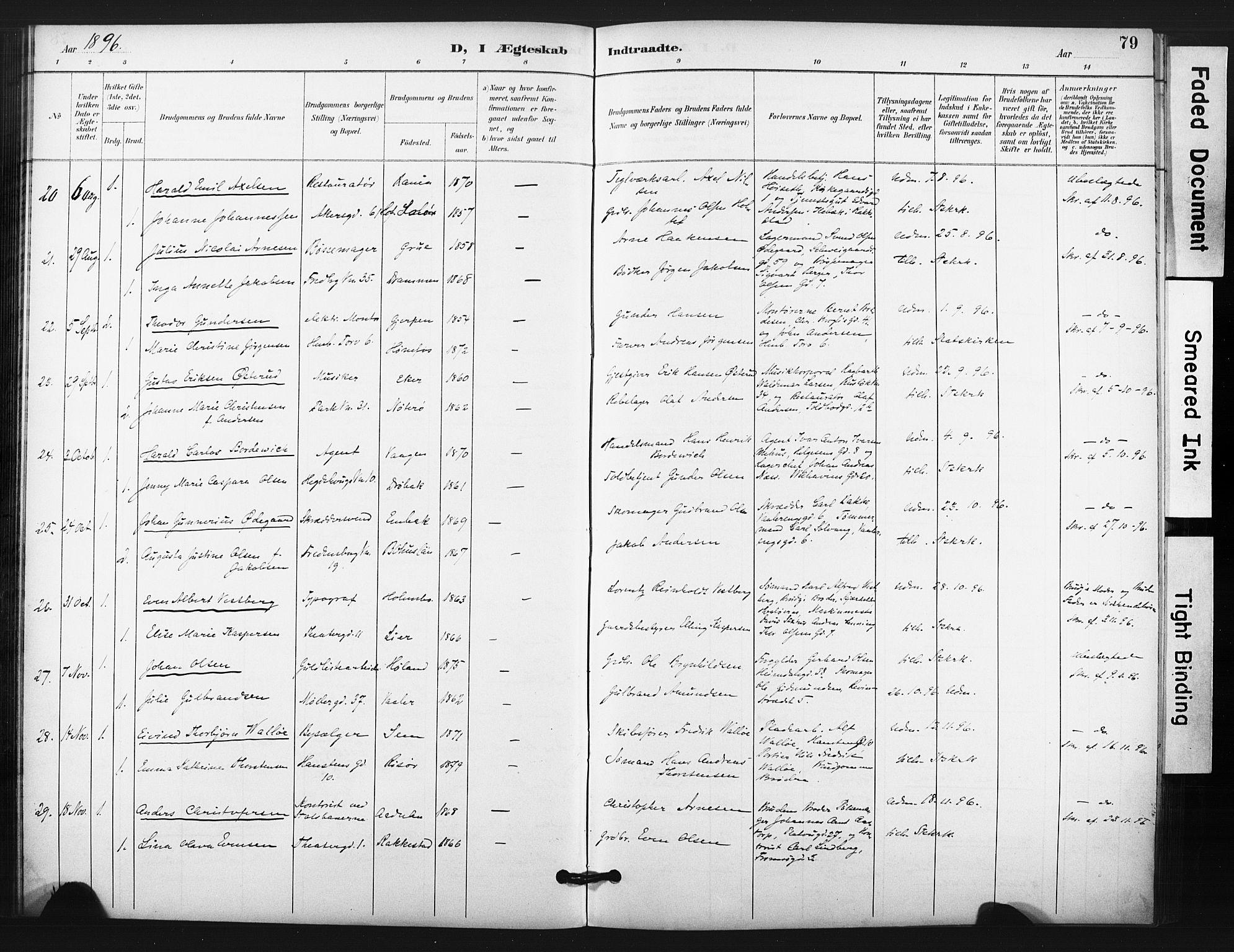 Trefoldighet prestekontor Kirkebøker, SAO/A-10882/F/Fg/L0001: Parish register (official) no. VII 1, 1892-1923, p. 79