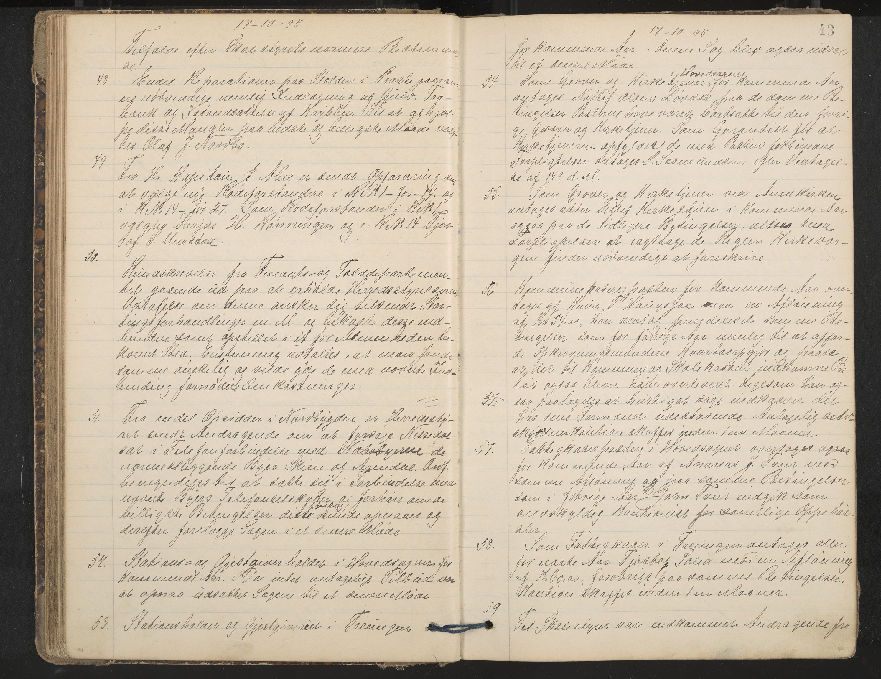 Nissedal formannskap og sentraladministrasjon, IKAK/0830021-1/A/L0003: Møtebok, 1892-1904, p. 43