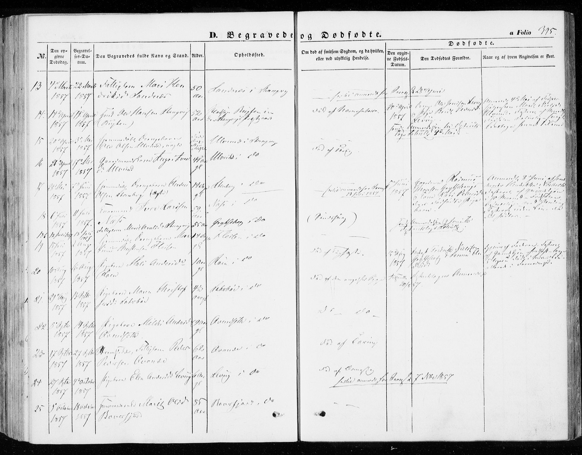 Ministerialprotokoller, klokkerbøker og fødselsregistre - Møre og Romsdal, AV/SAT-A-1454/592/L1026: Parish register (official) no. 592A04, 1849-1867, p. 395