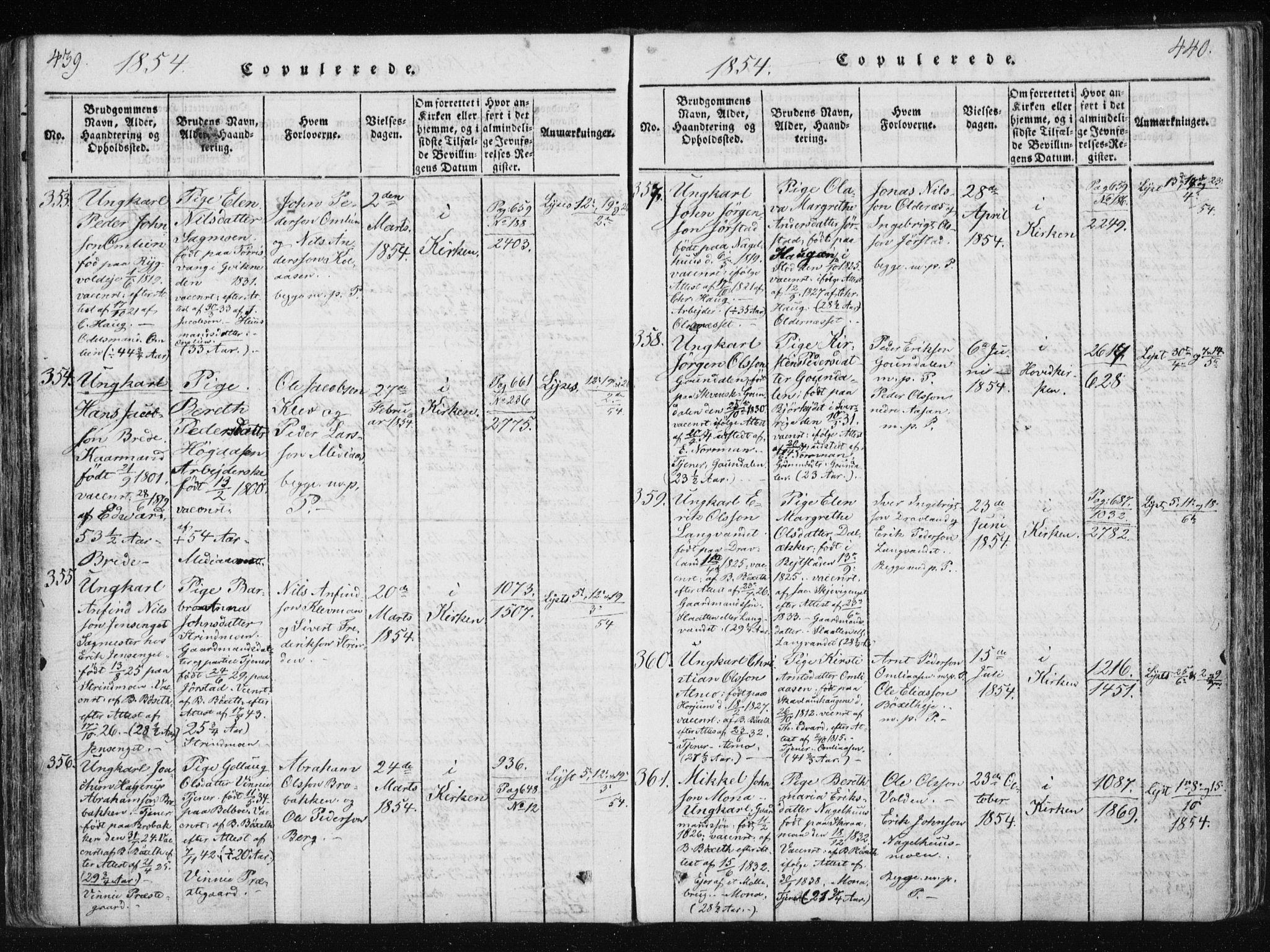 Ministerialprotokoller, klokkerbøker og fødselsregistre - Nord-Trøndelag, SAT/A-1458/749/L0469: Parish register (official) no. 749A03, 1817-1857, p. 439-440
