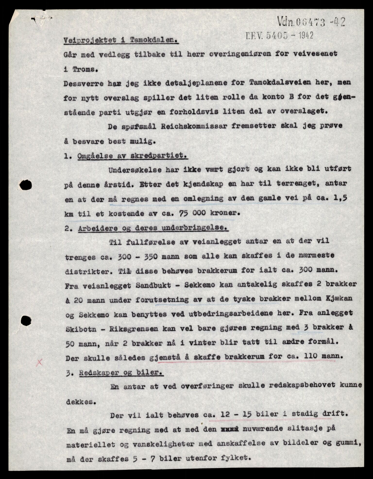 Forsvarets Overkommando. 2 kontor. Arkiv 11.4. Spredte tyske arkivsaker, AV/RA-RAFA-7031/D/Dar/Darb/L0001: Reichskommissariat - Hauptabteilung Technik und Verkehr, 1940-1944, p. 830