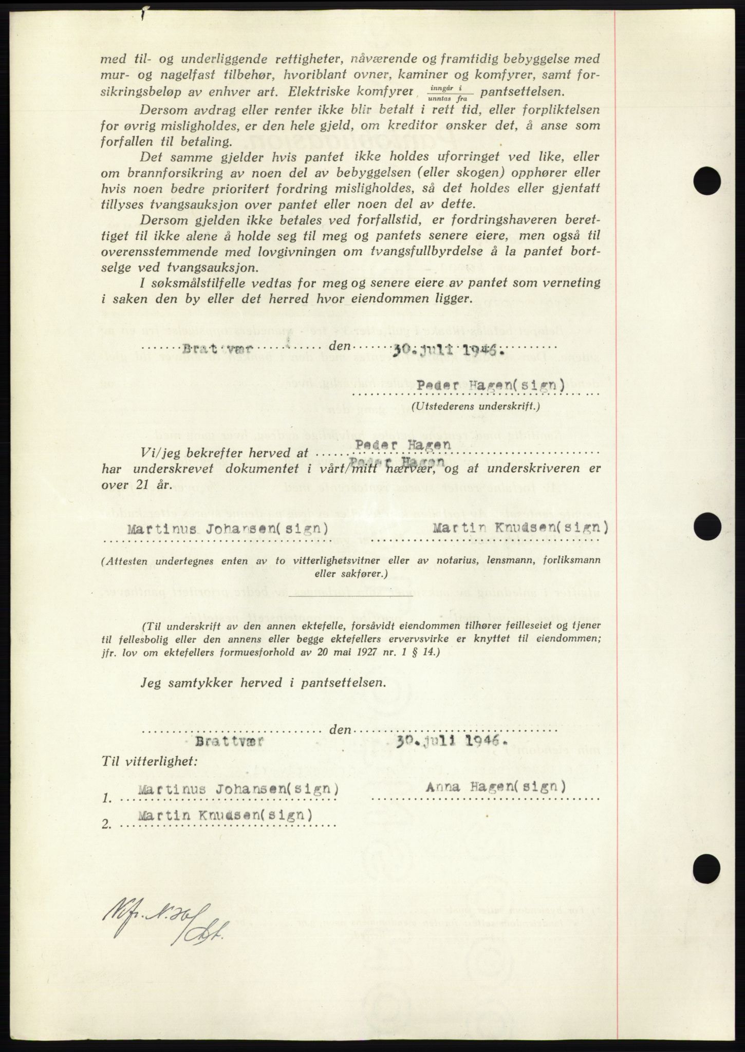 Nordmøre sorenskriveri, AV/SAT-A-4132/1/2/2Ca: Mortgage book no. B94, 1946-1946, Diary no: : 1733/1946