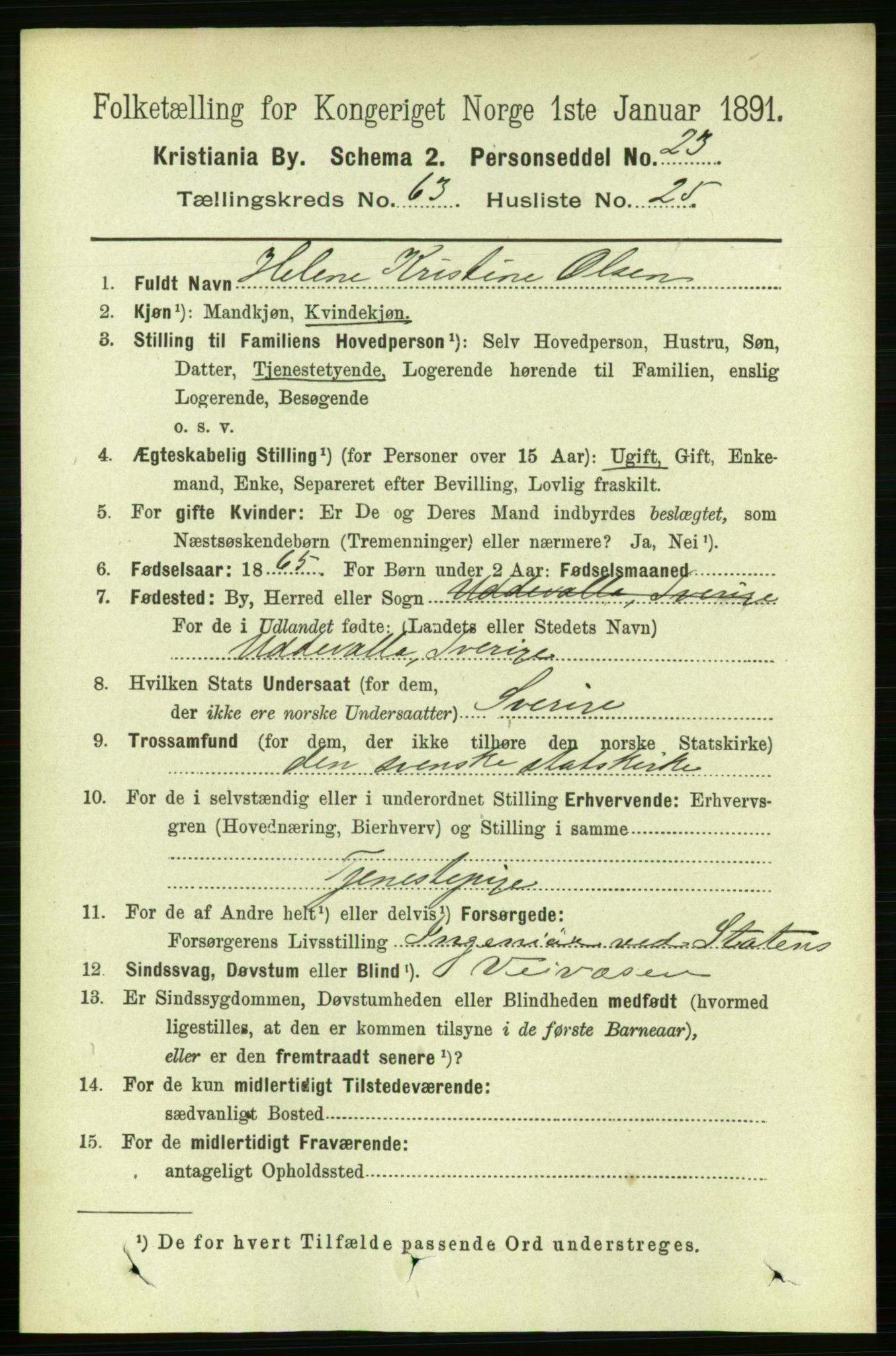 RA, 1891 census for 0301 Kristiania, 1891, p. 34204