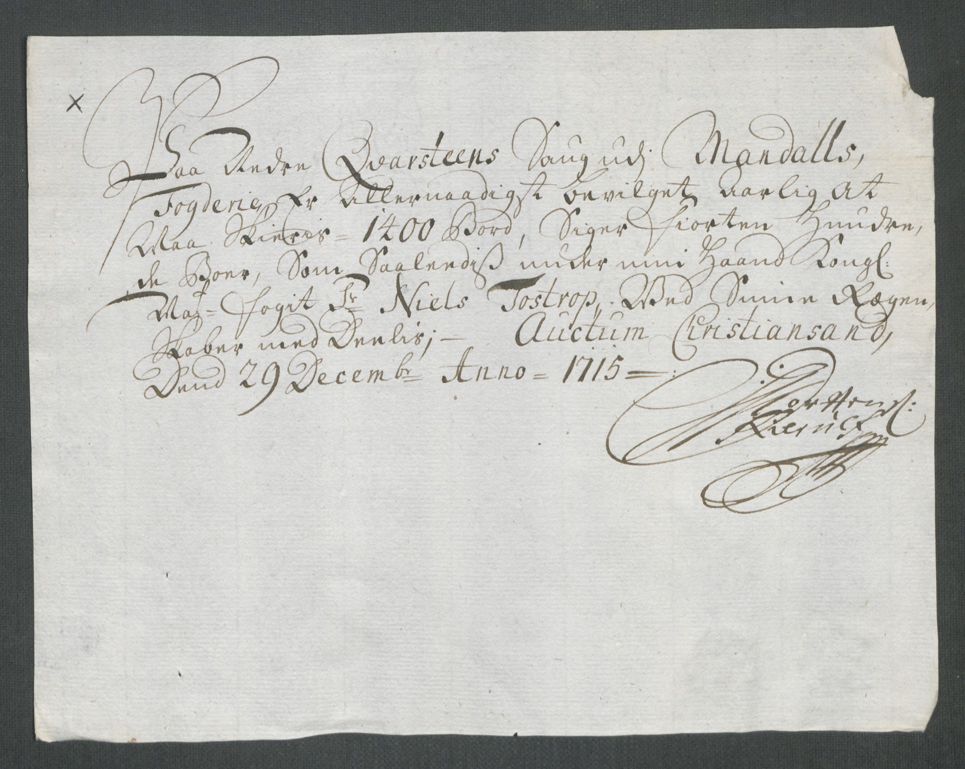 Rentekammeret inntil 1814, Reviderte regnskaper, Fogderegnskap, AV/RA-EA-4092/R43/L2558: Fogderegnskap Lista og Mandal, 1714, p. 48