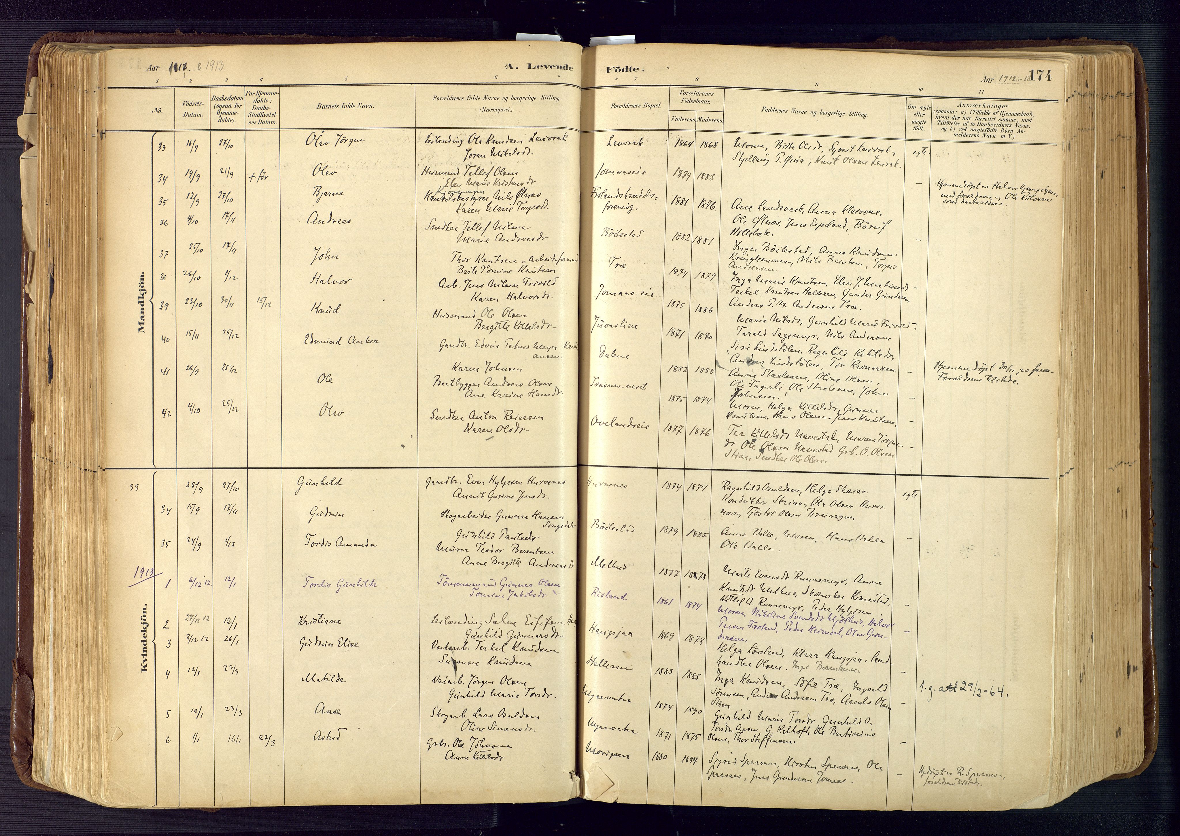 Froland sokneprestkontor, SAK/1111-0013/F/Fa/L0005: Parish register (official) no. A 5, 1882-1921, p. 174