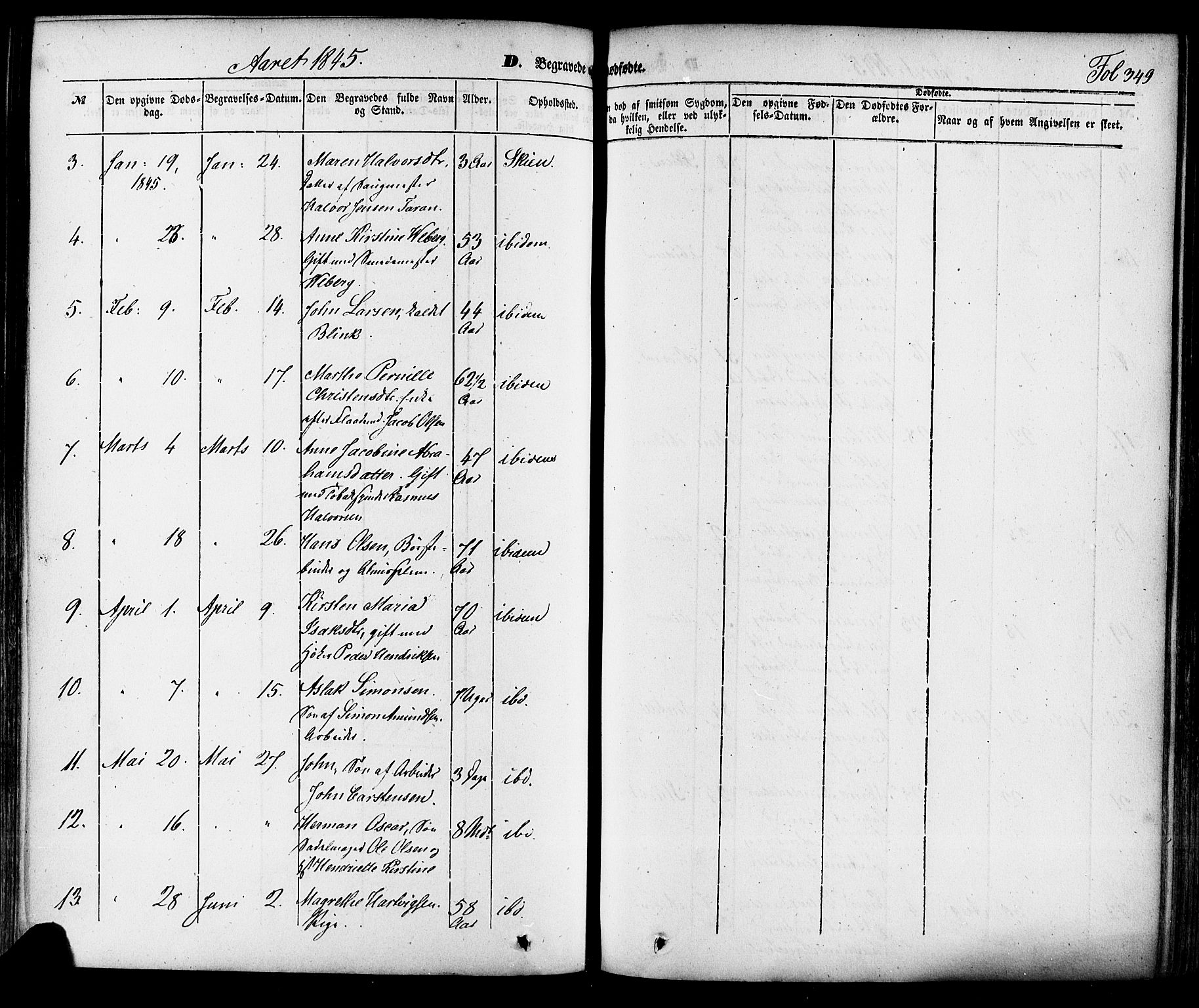 Skien kirkebøker, SAKO/A-302/F/Fa/L0006a: Parish register (official) no. 6A, 1843-1856, p. 349