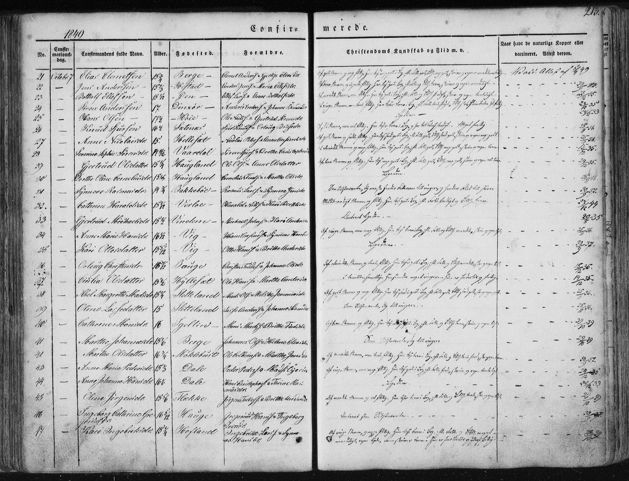 Fjaler sokneprestembete, SAB/A-79801/H/Haa/Haaa/L0006: Parish register (official) no. A 6, 1835-1884, p. 213