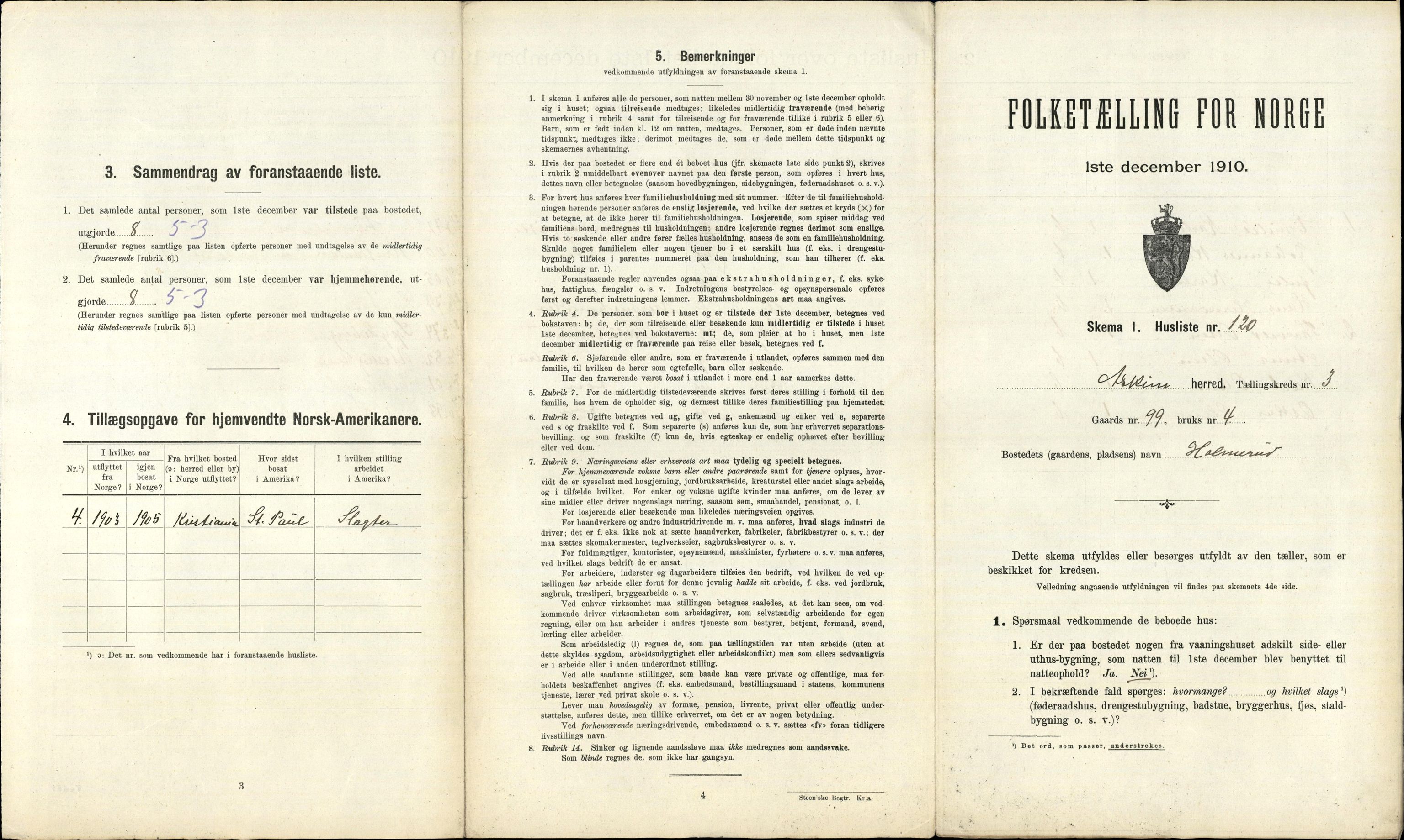 RA, 1910 census for Askim, 1910, p. 567