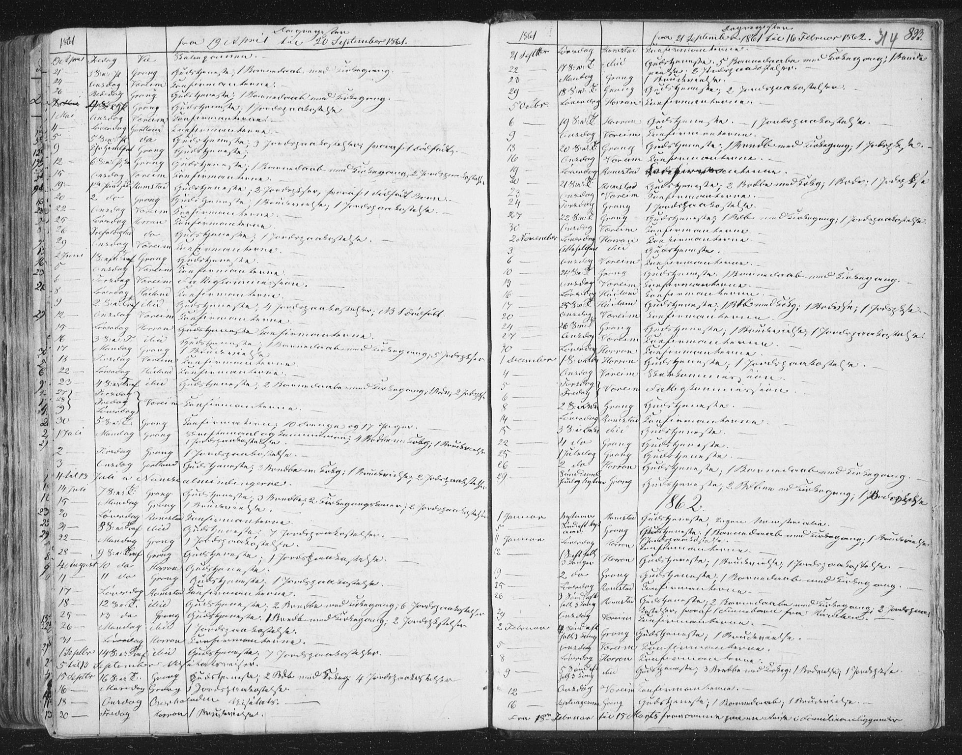 Ministerialprotokoller, klokkerbøker og fødselsregistre - Nord-Trøndelag, SAT/A-1458/758/L0513: Parish register (official) no. 758A02 /1, 1839-1868, p. 314