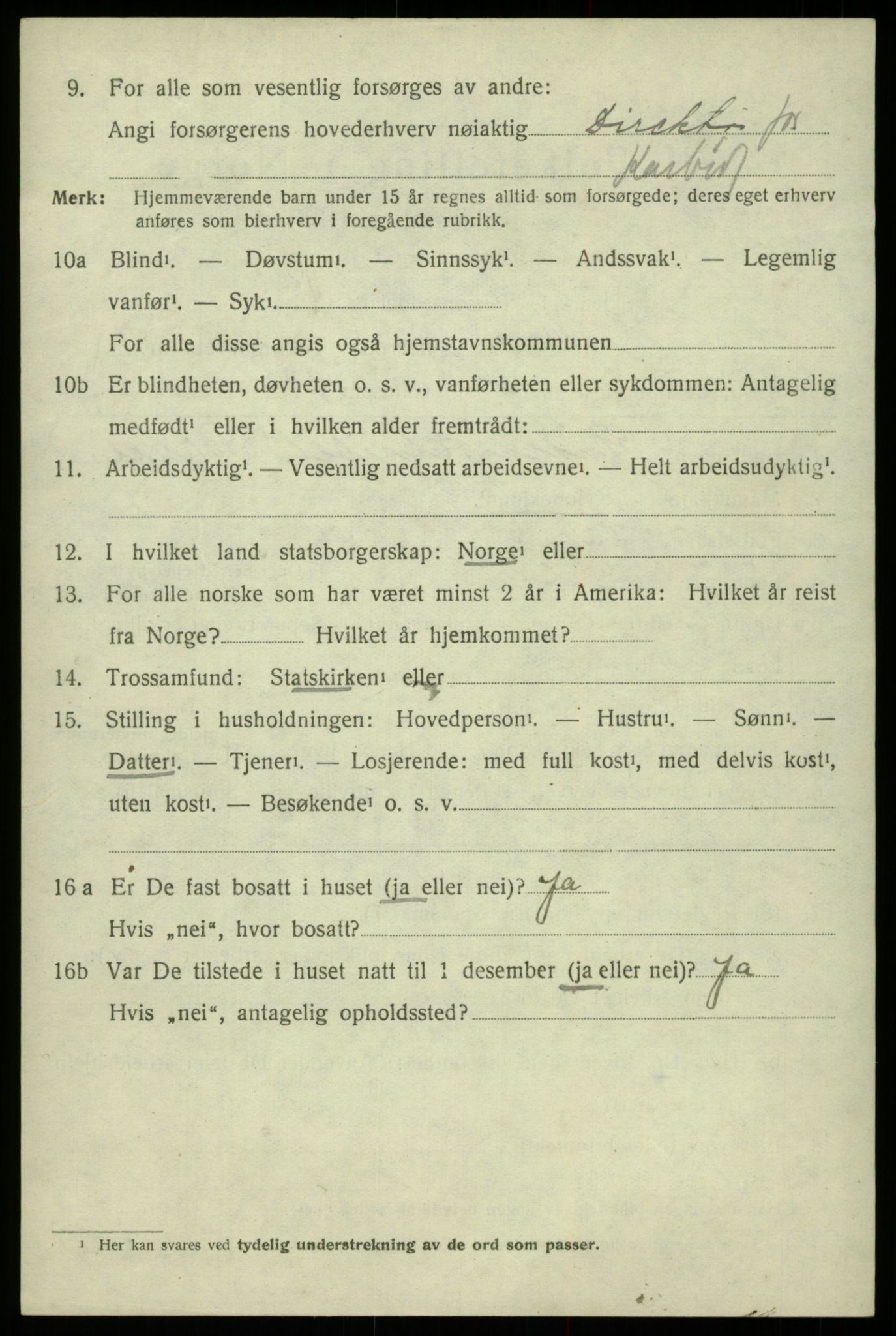 SAB, 1920 census for Odda, 1920, p. 4924