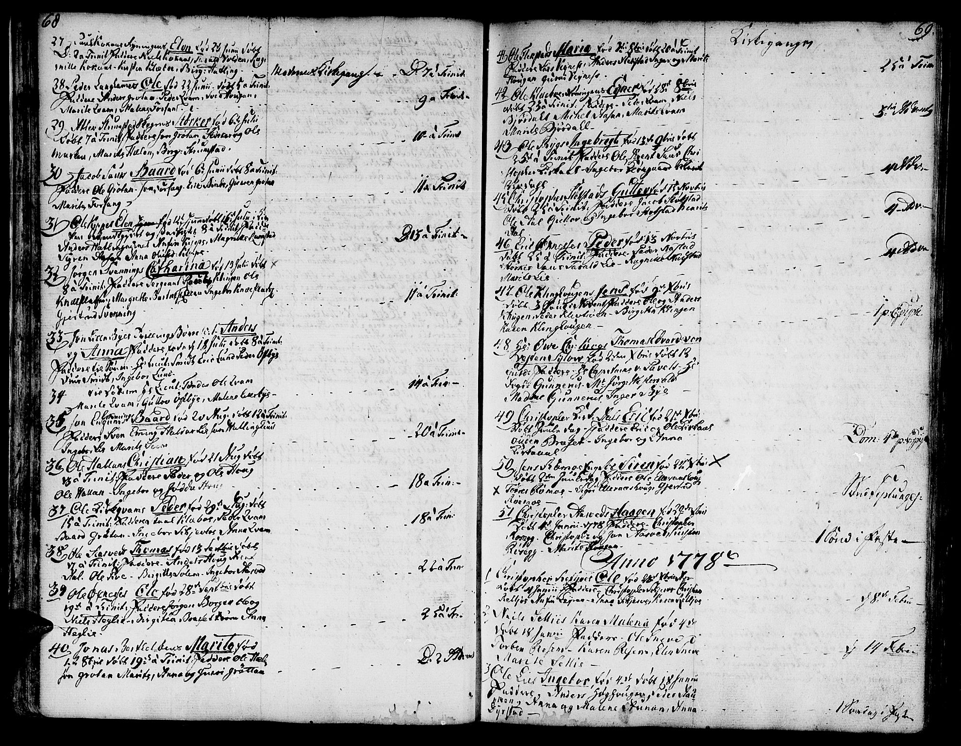 Ministerialprotokoller, klokkerbøker og fødselsregistre - Nord-Trøndelag, SAT/A-1458/746/L0440: Parish register (official) no. 746A02, 1760-1815, p. 68-69